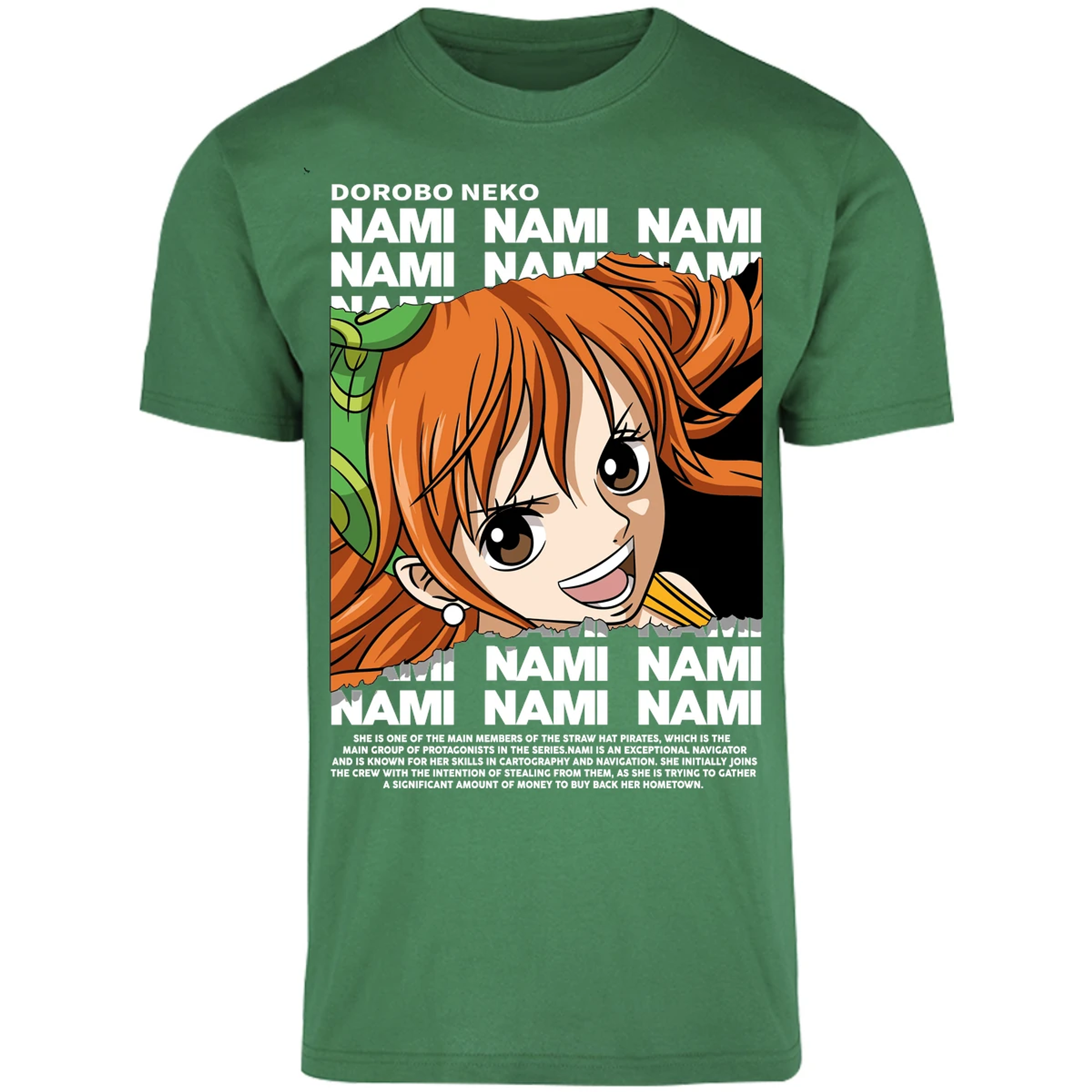 Playera One Piece Nami Text para Adulto 24