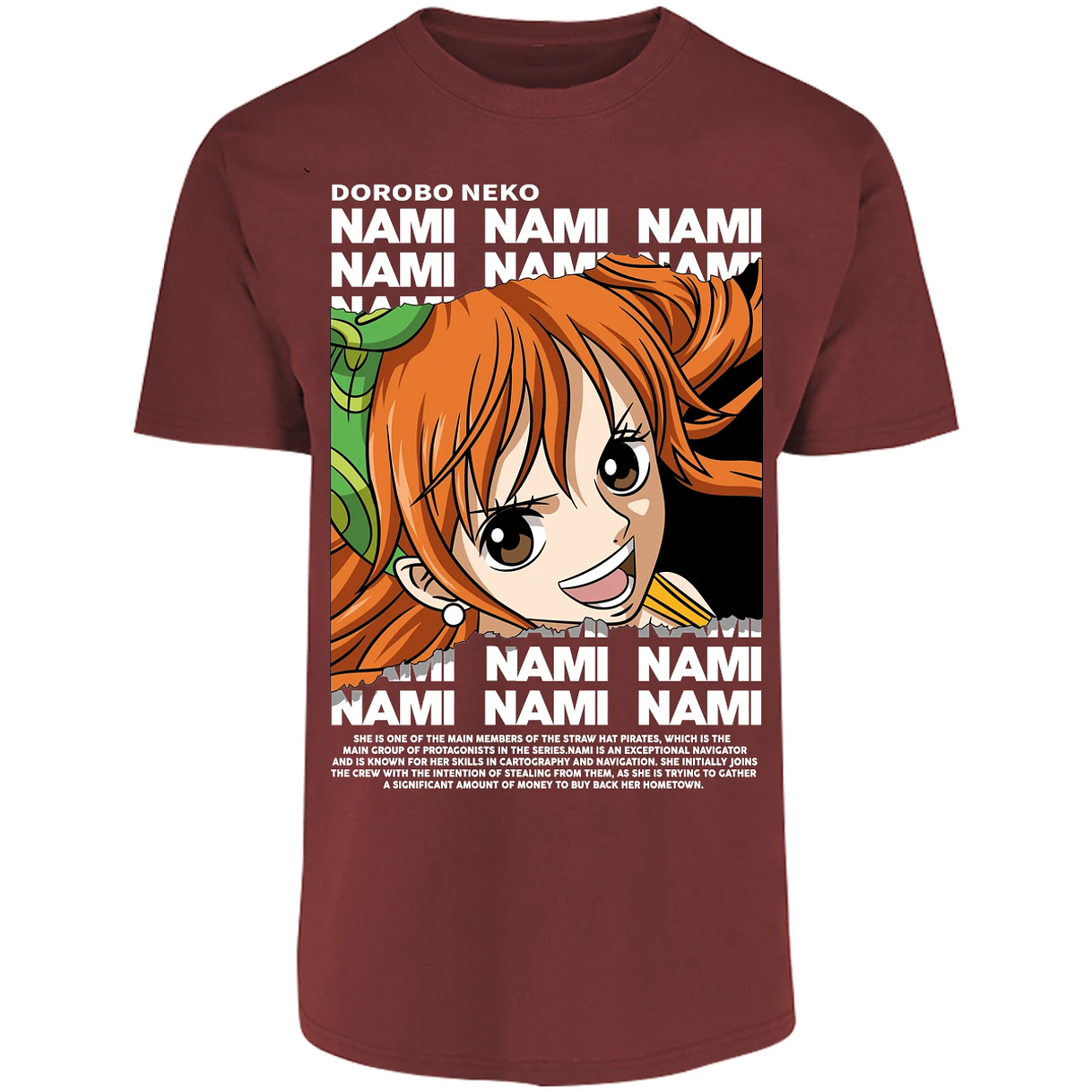 Playera One Piece Nami Text para Adulto 33