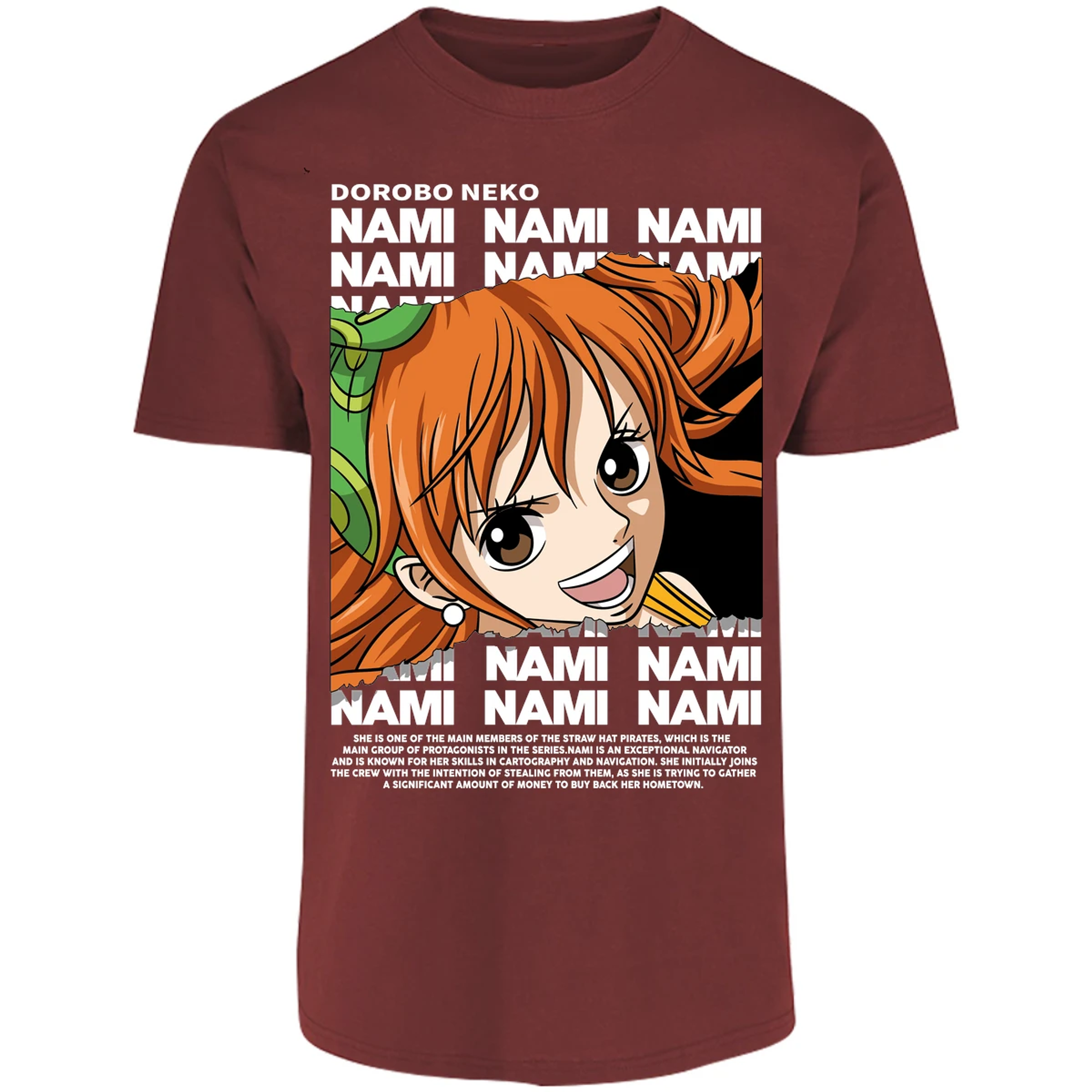 Playera One Piece Nami Text para Adulto 33