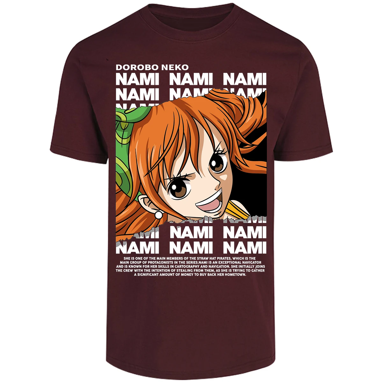 Playera One Piece Nami Text para Adulto 44