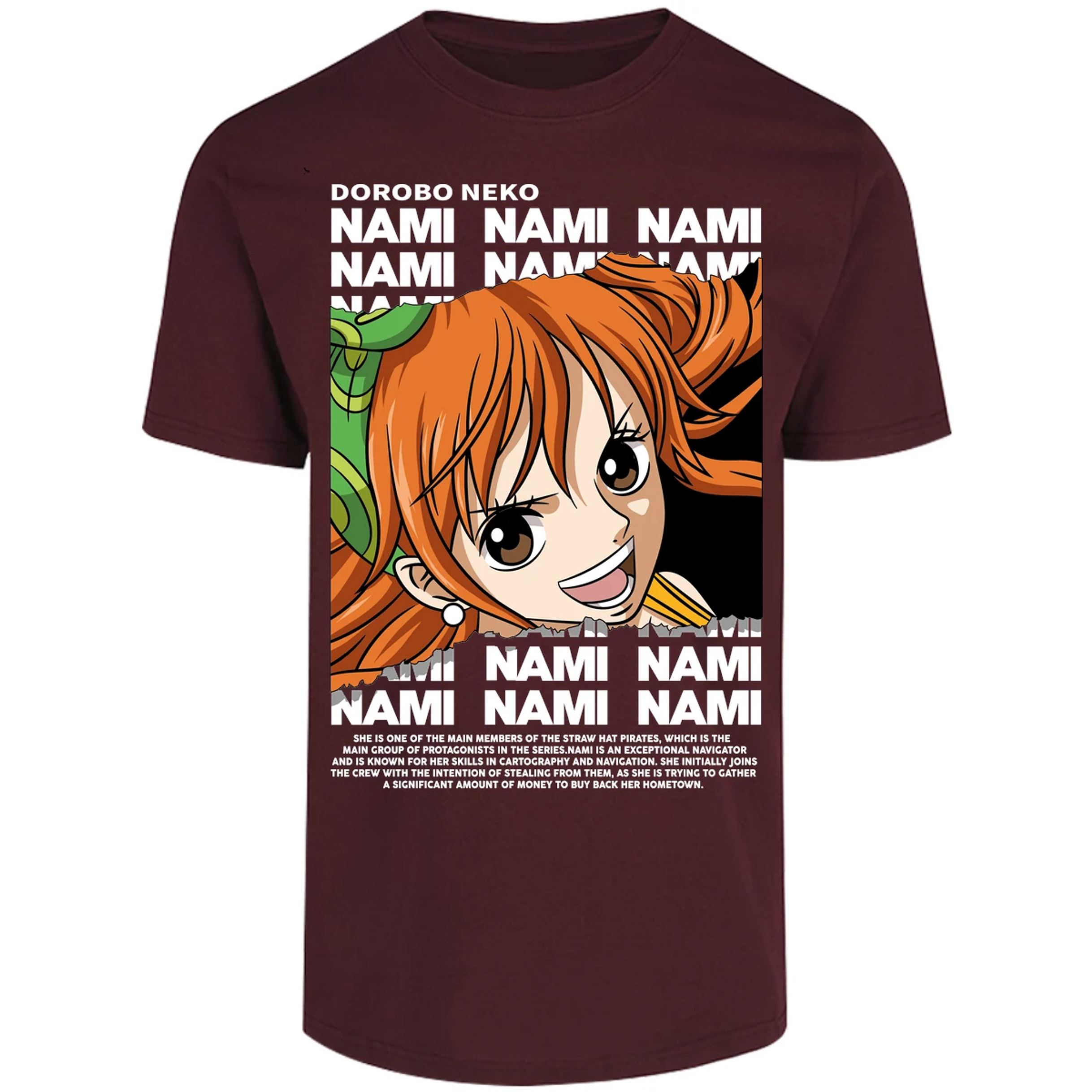 Playera One Piece Nami Text para Adulto 44