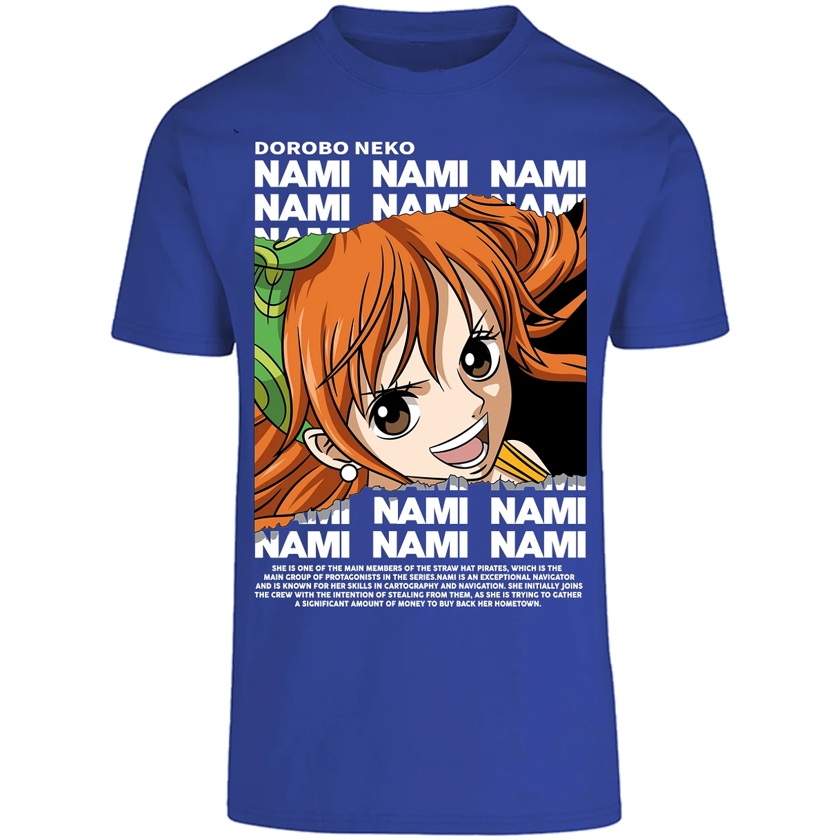 Playera One Piece Nami Text para Adulto 9