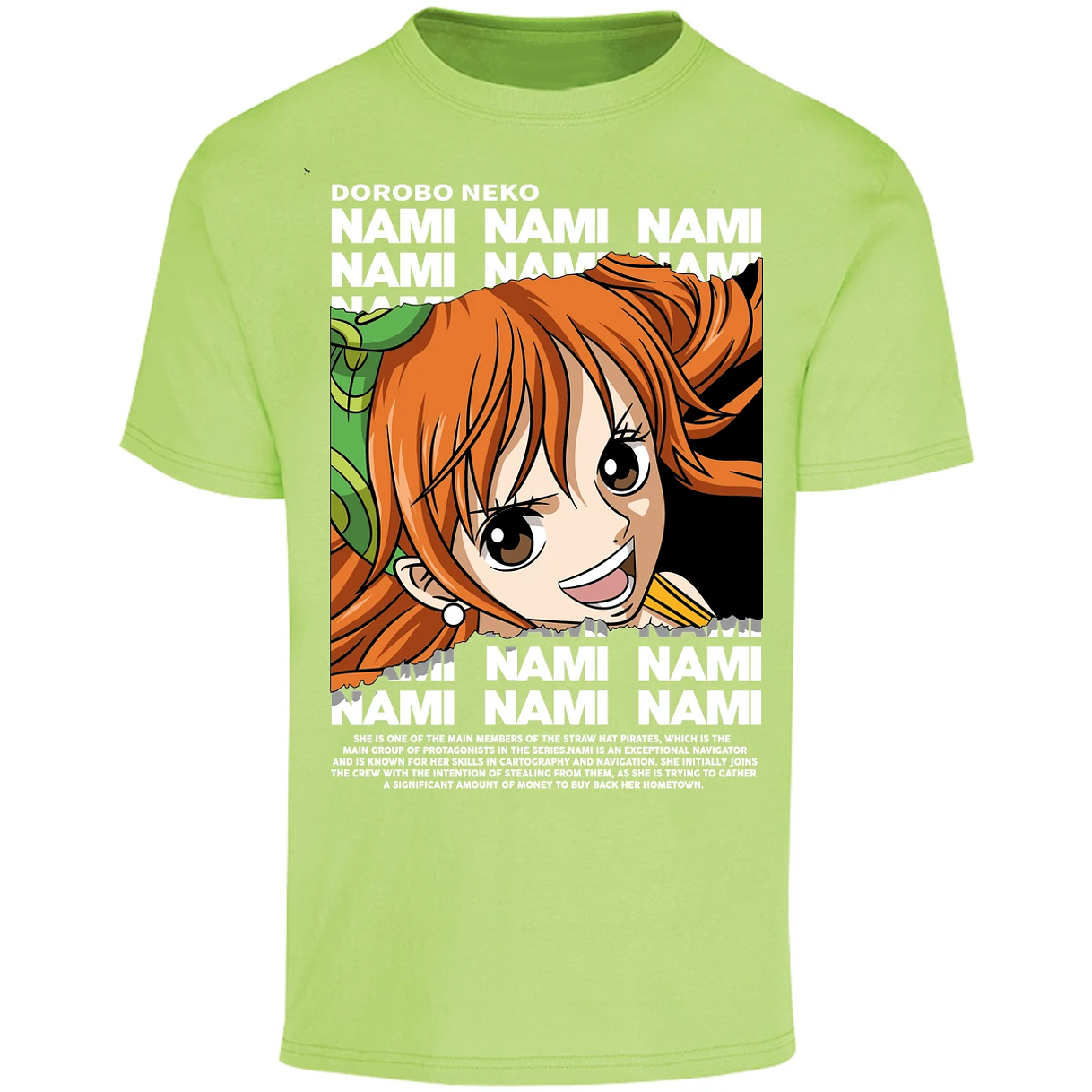 Playera One Piece Nami Text para Adulto 42