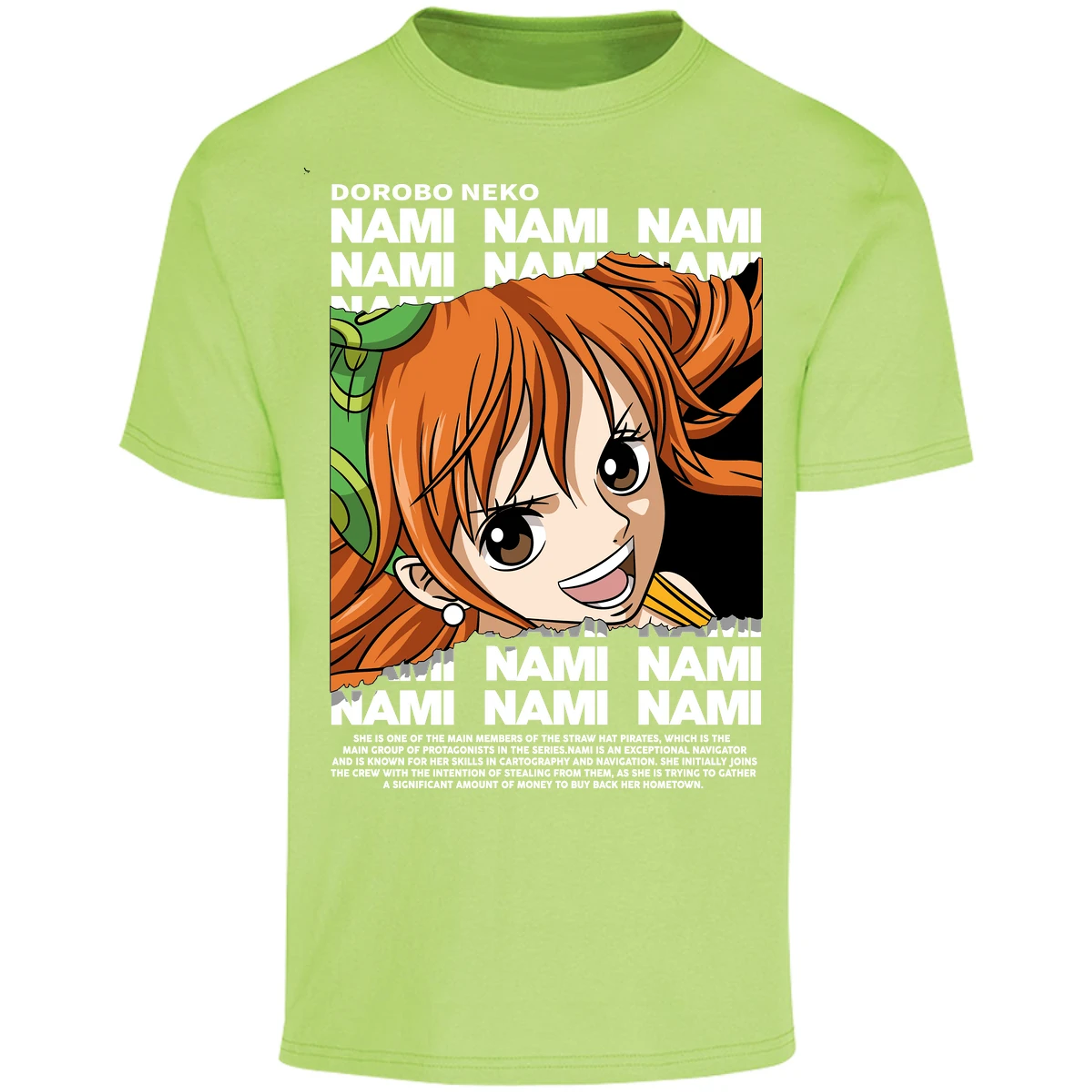 Playera One Piece Nami Text para Adulto 42