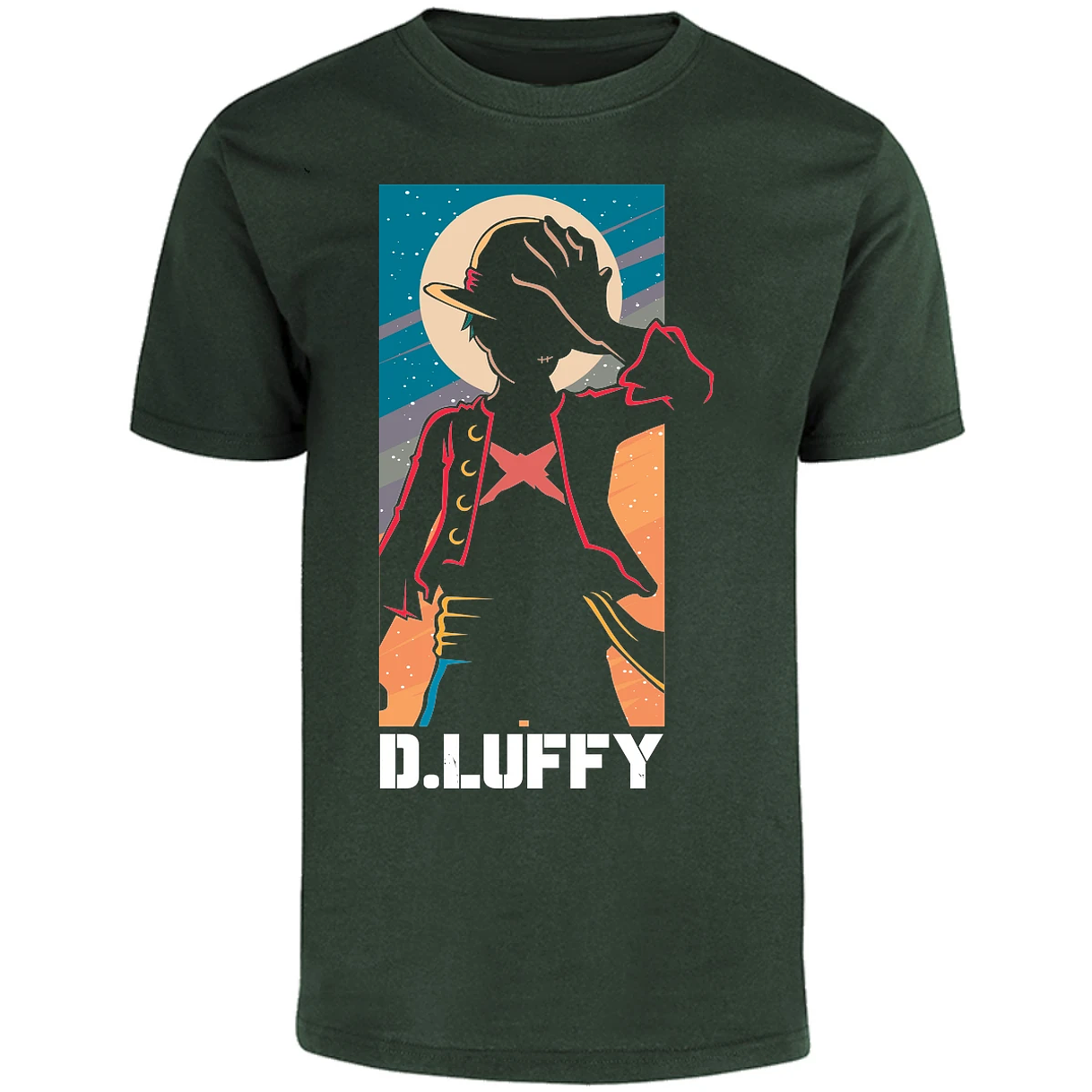 Playera One Piece Anime Luffy Silueta para Adulto 24