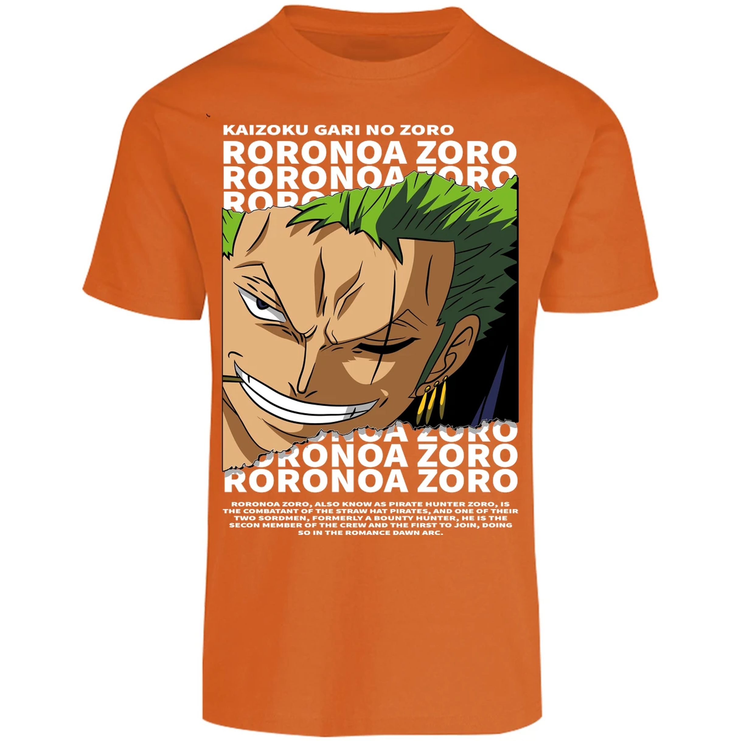 Playera One Piece Zoro Text para Adulto 11