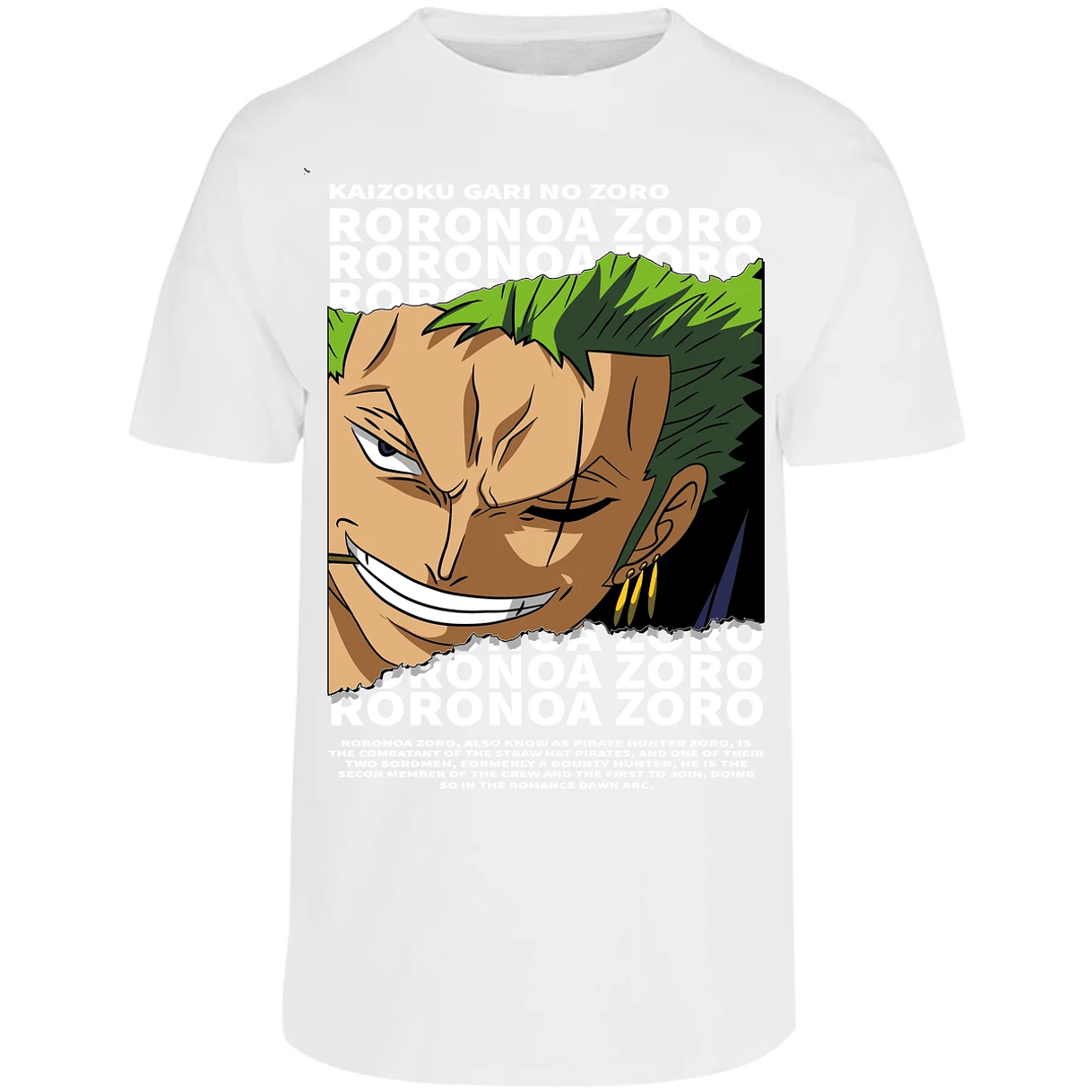 Playera One Piece Zoro Text para Adulto 3