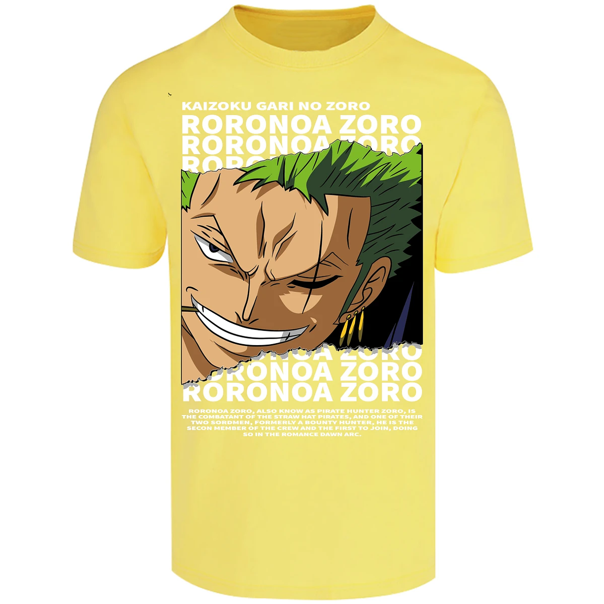 Playera One Piece Zoro Text para Adulto 21