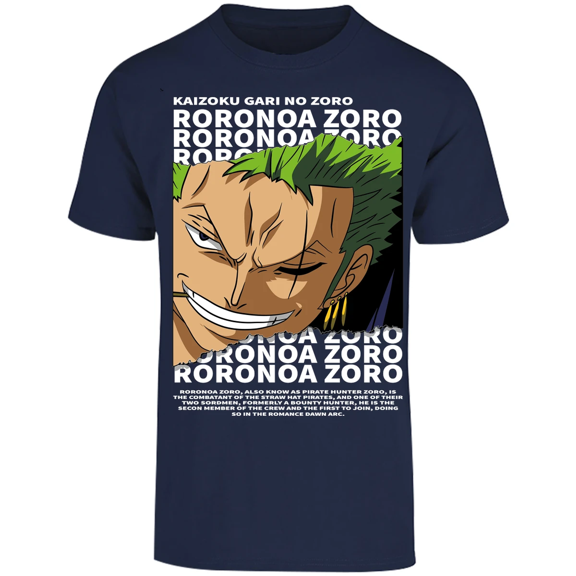 Playera One Piece Zoro Text para Adulto 32