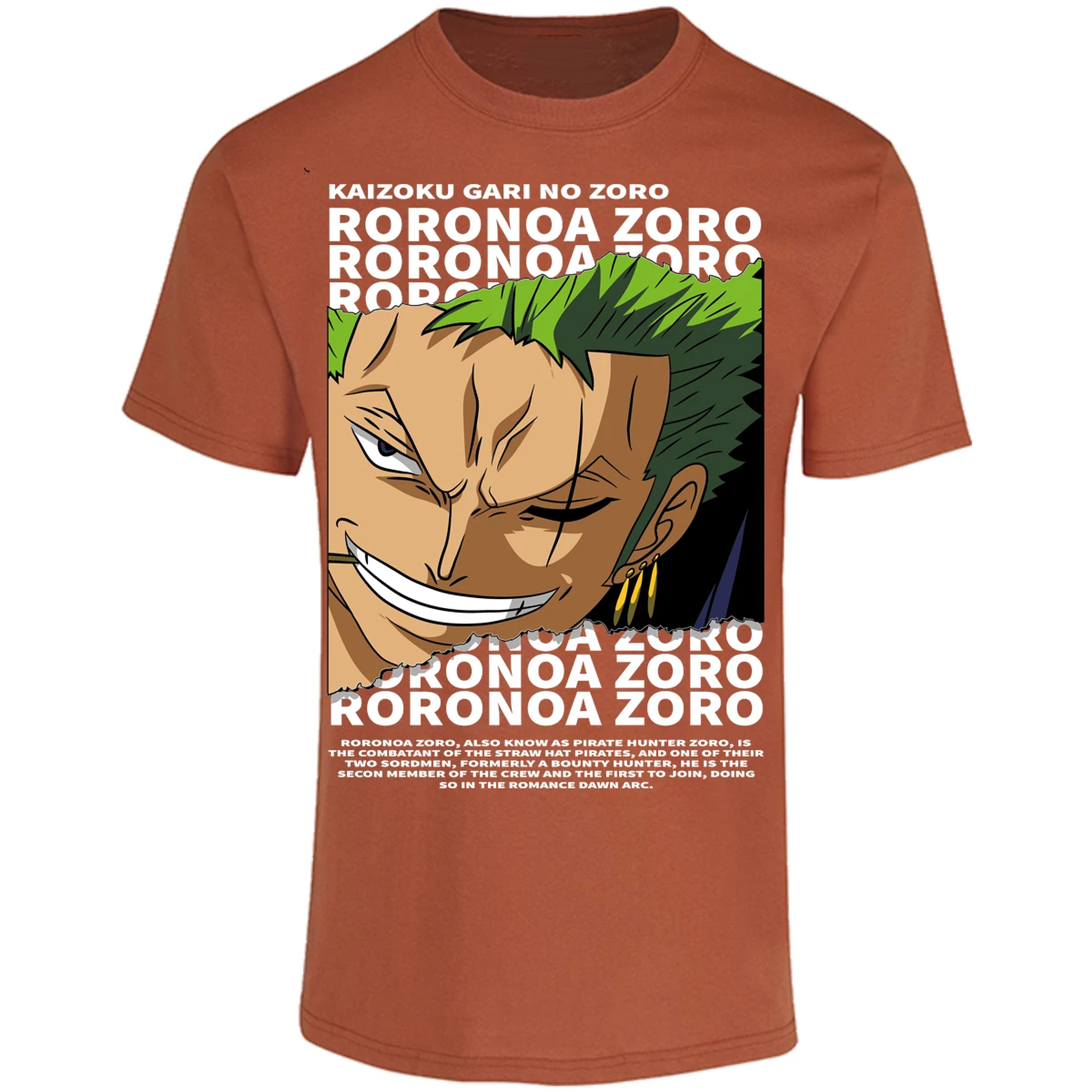 Playera One Piece Zoro Text para Adulto 35