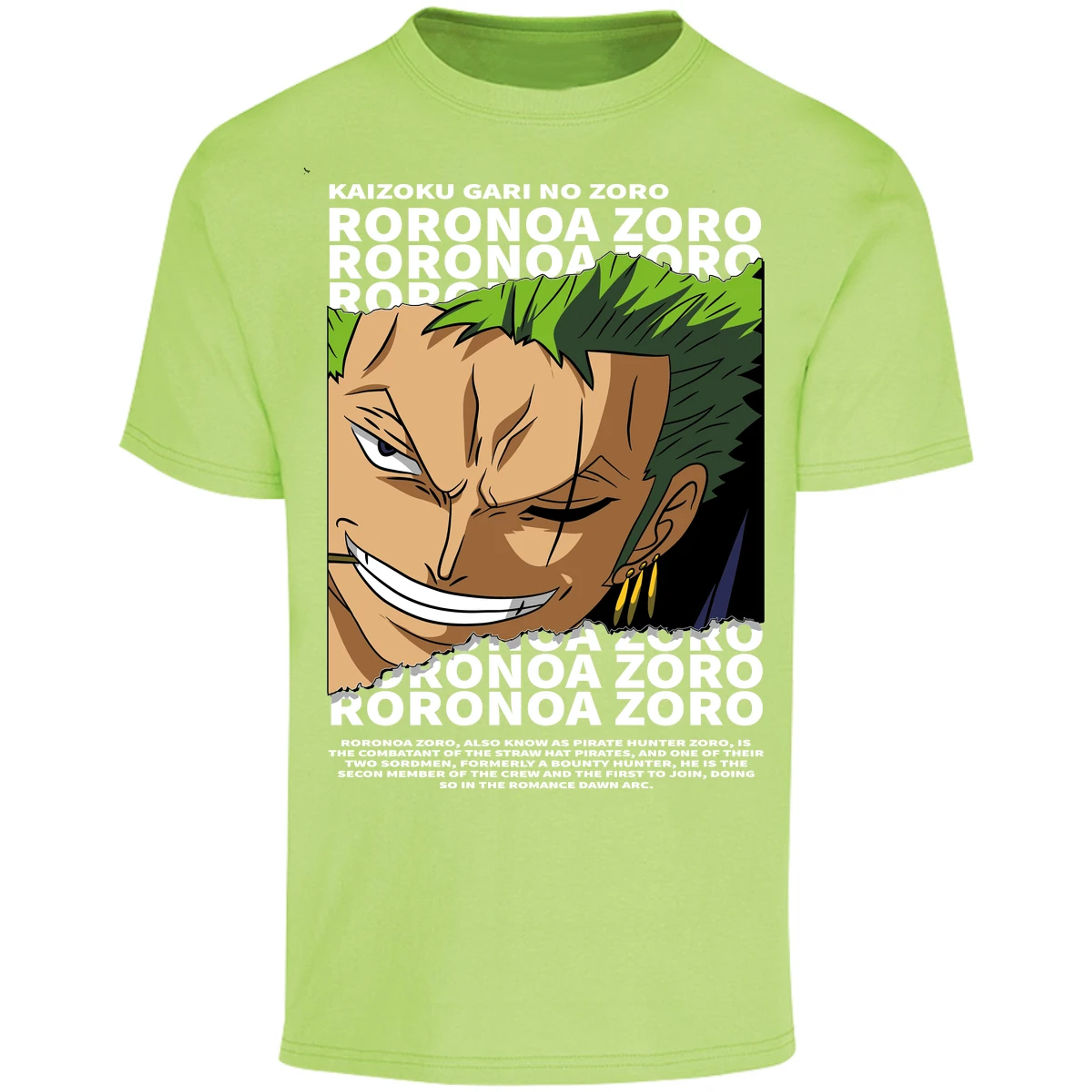 Playera One Piece Zoro Text para Adulto 39