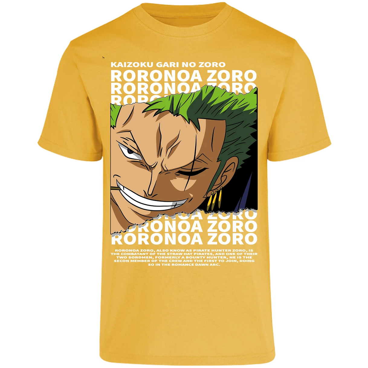 Playera One Piece Zoro Text para Adulto 37