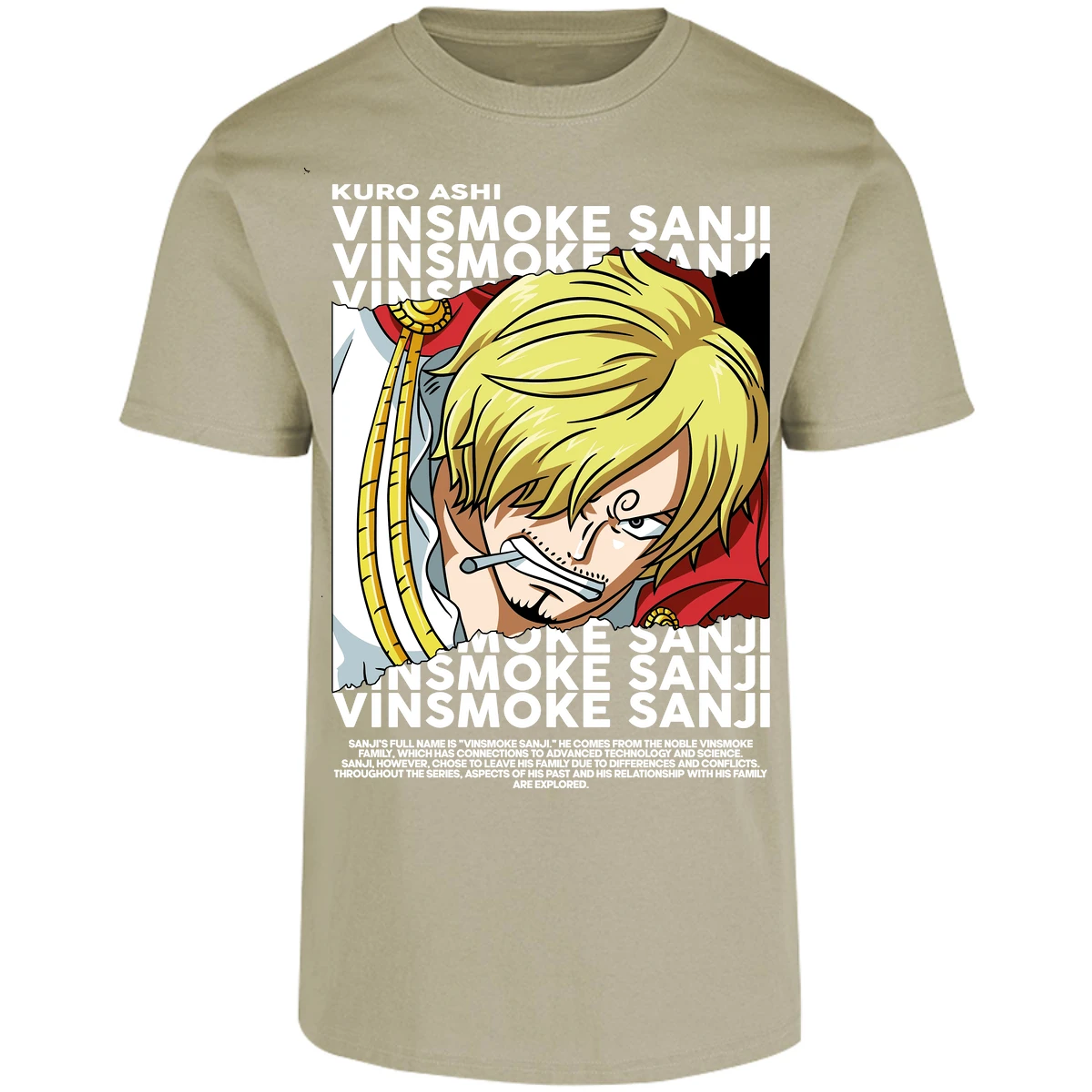 Playera One Piece Sanji Text para Adulto 24