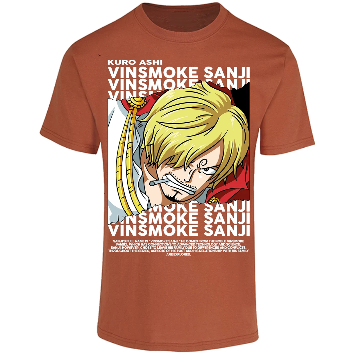 Playera One Piece Sanji Text para Adulto 7
