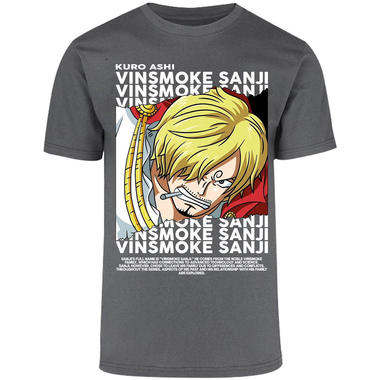 Playera One Piece Sanji Text para Adulto 29
