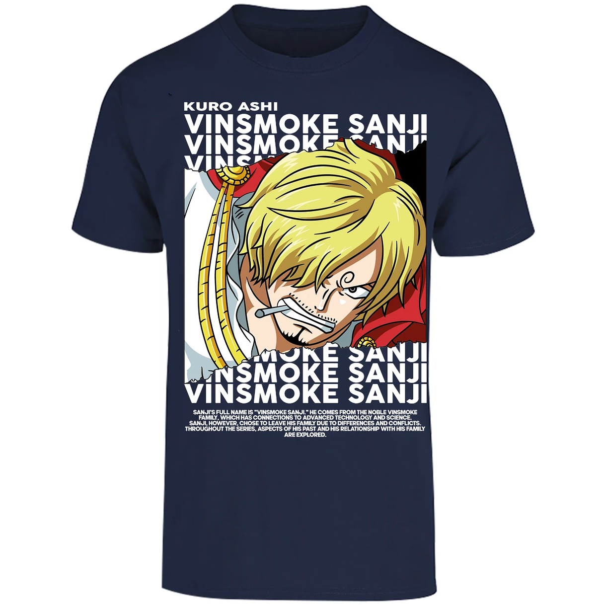 Playera One Piece Sanji Text para Adulto 37