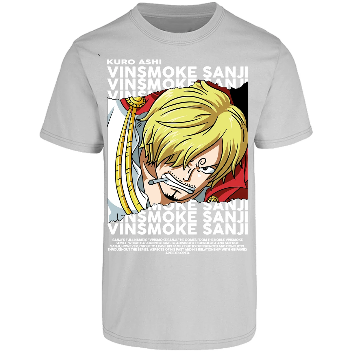 Playera One Piece Sanji Text para Adulto 5