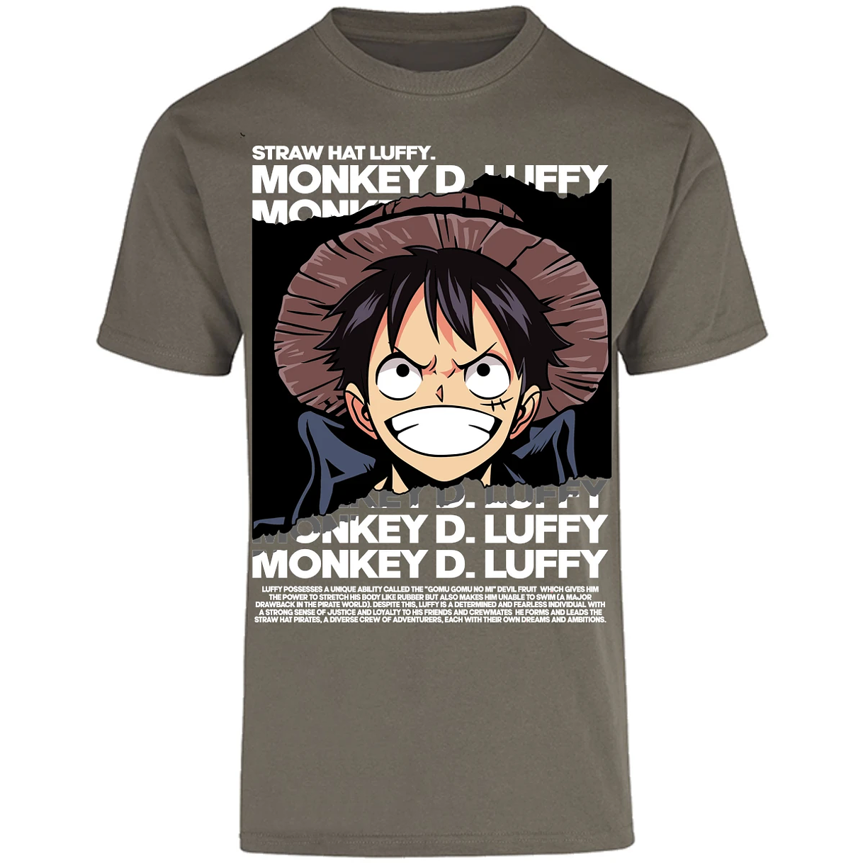 Playera One Piece Luffy Text para Adulto 39