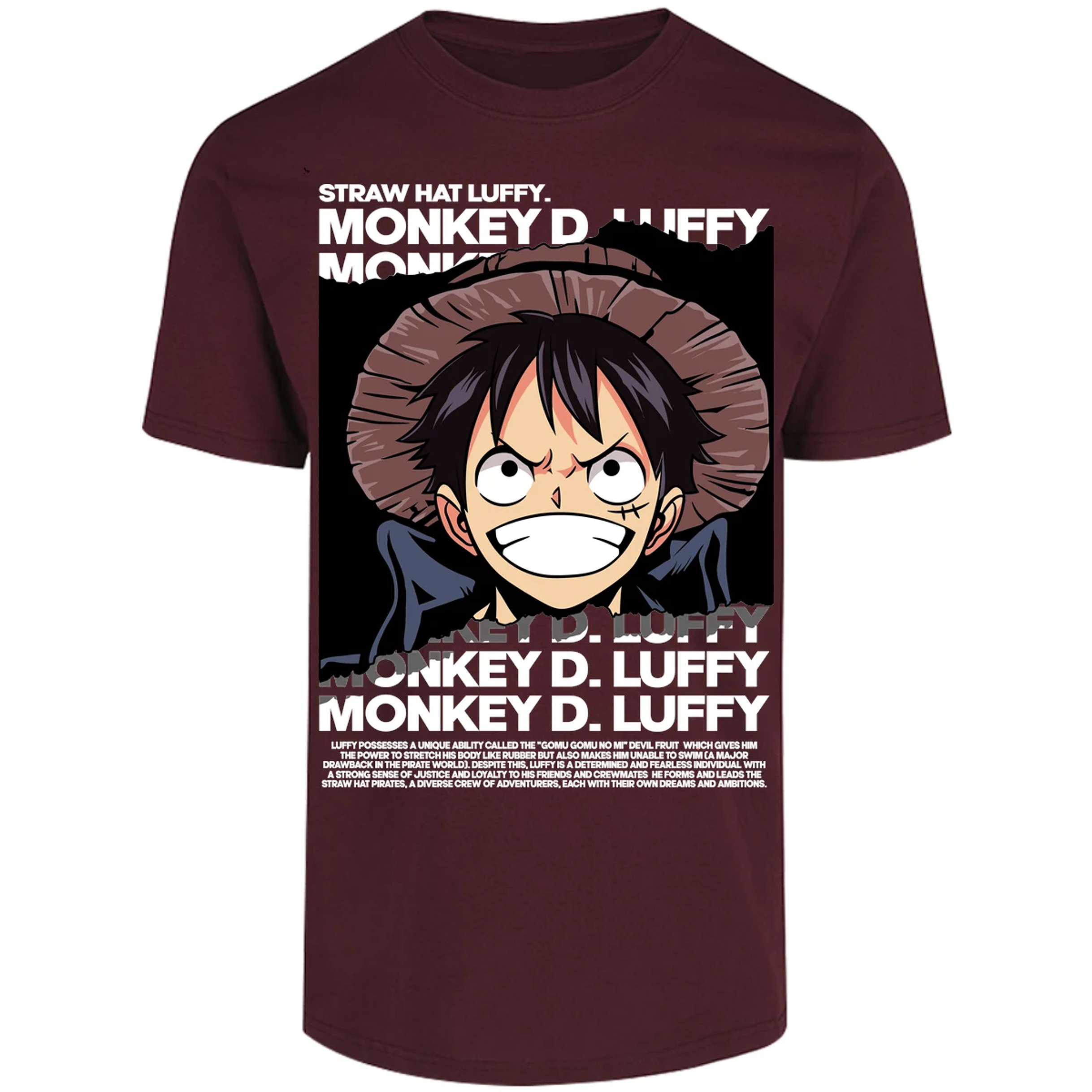 Playera One Piece Luffy Text para Adulto 35