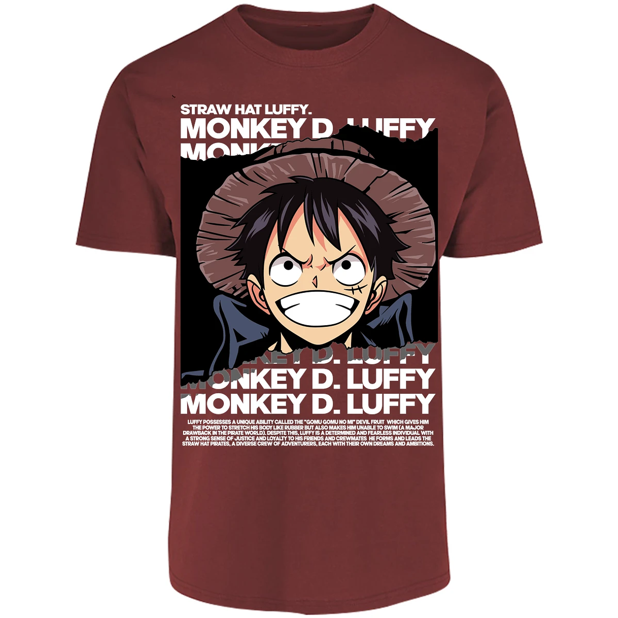 Playera One Piece Luffy Text para Adulto 12