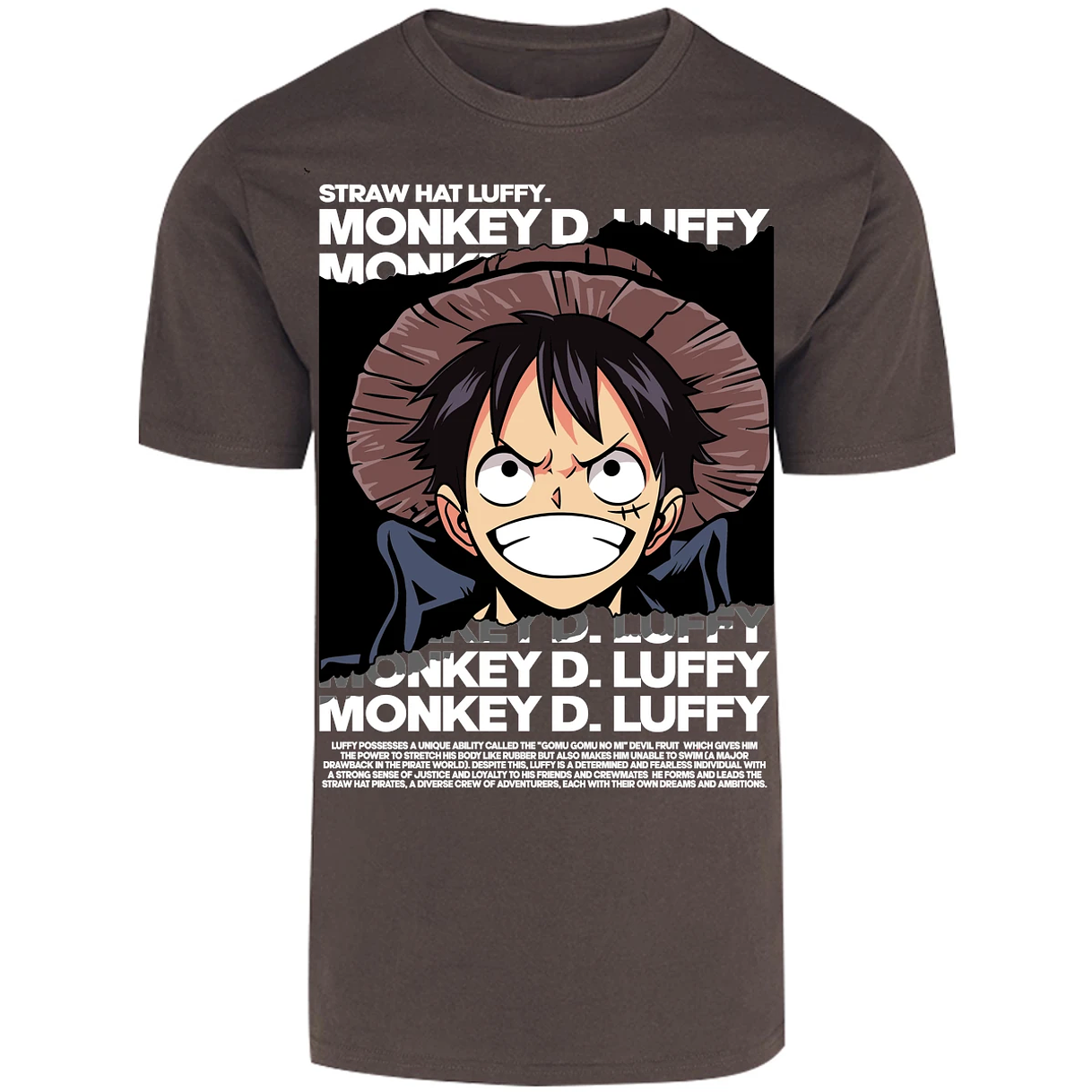 Playera One Piece Luffy Text para Adulto 48