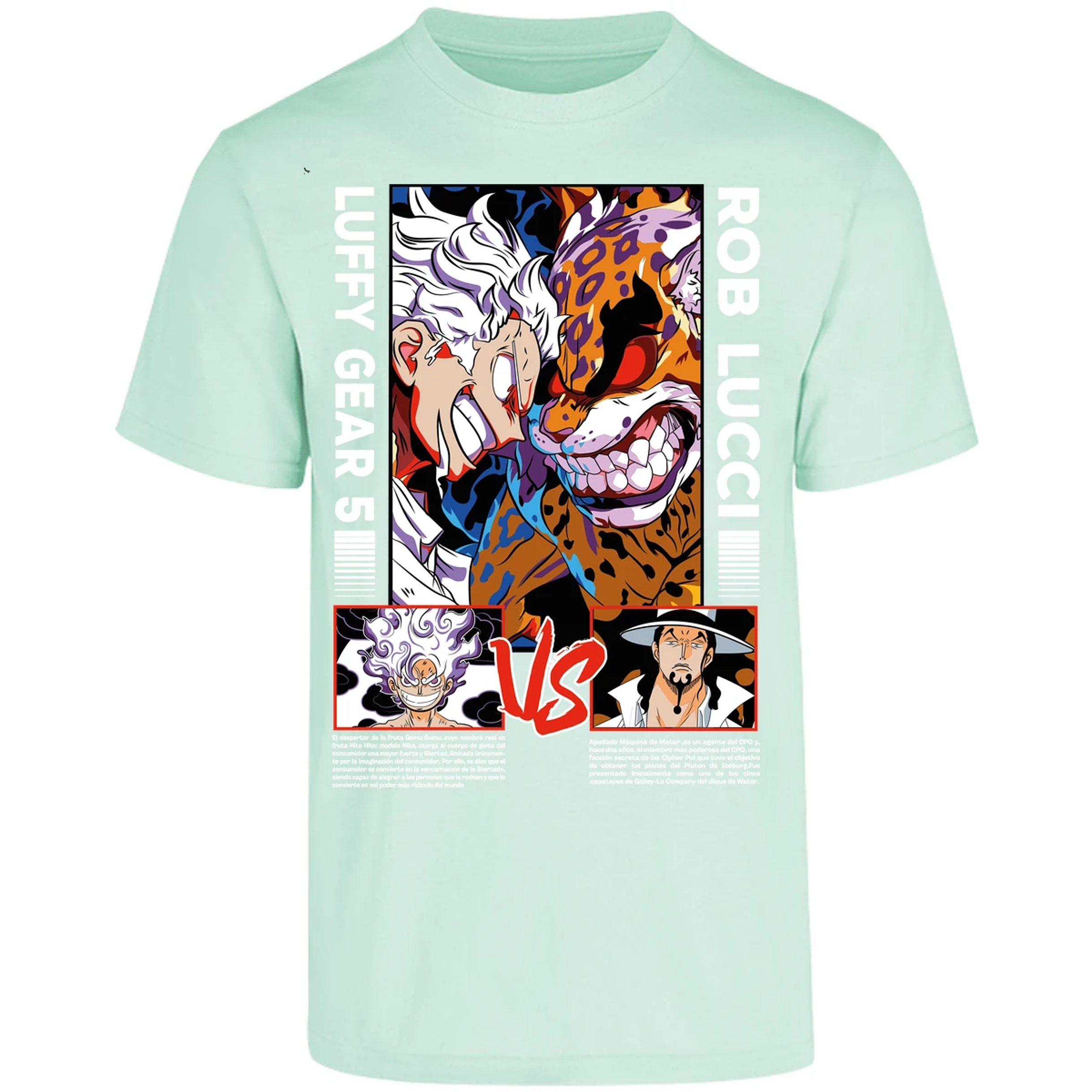Playera One Piece Luffy Vs Rob Lucci para Adulto 45