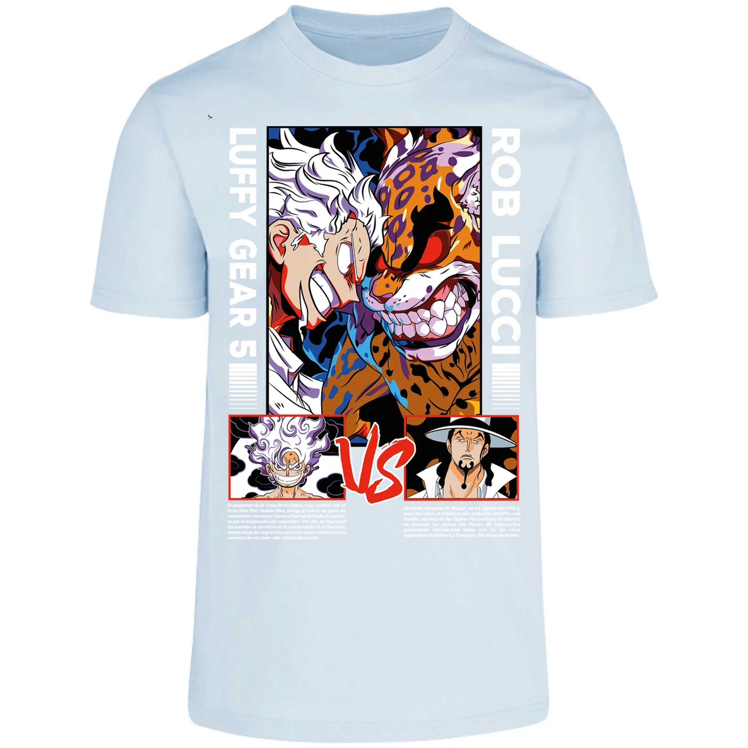 Playera One Piece Luffy Vs Rob Lucci para Adulto 7