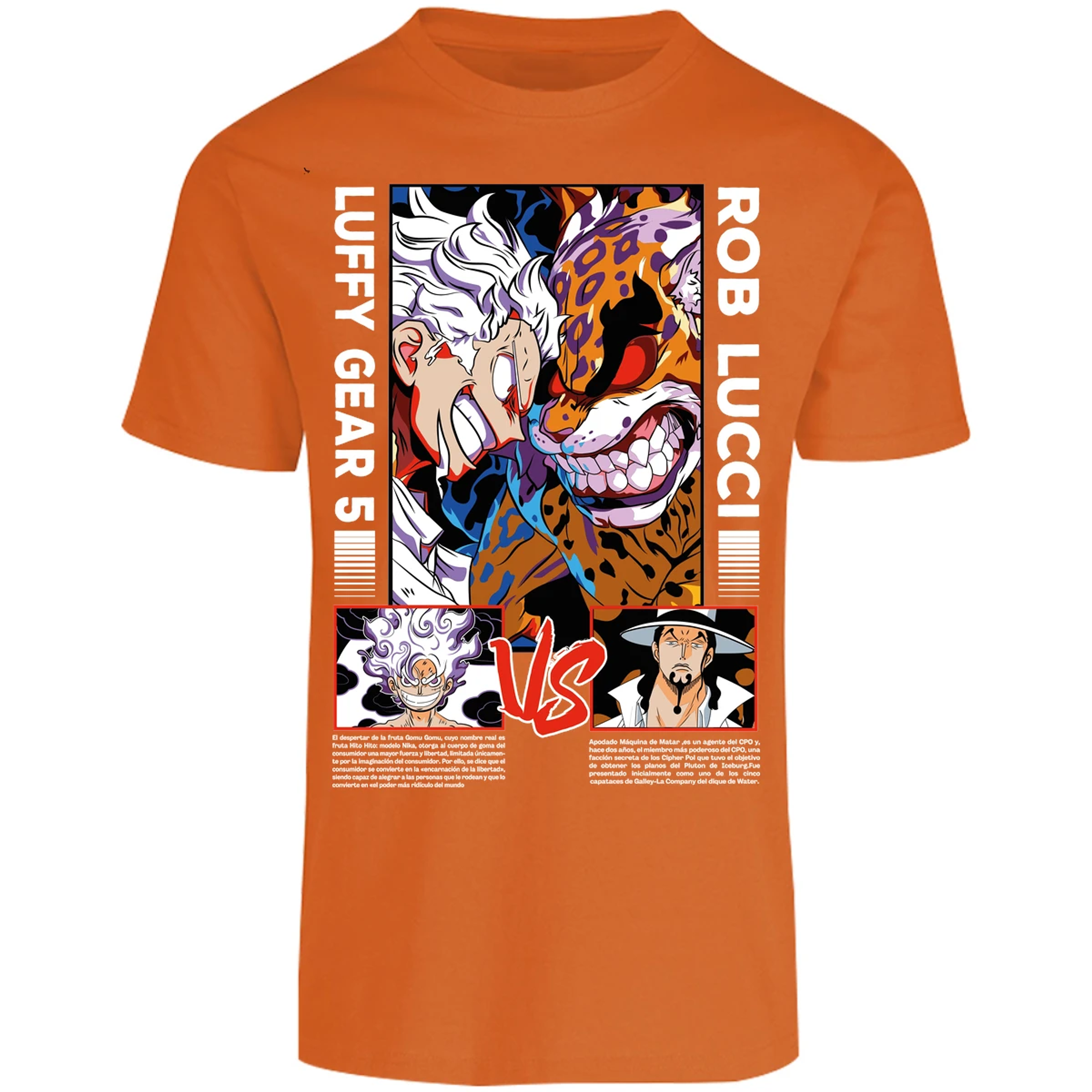 Playera One Piece Luffy Vs Rob Lucci para Adulto 15