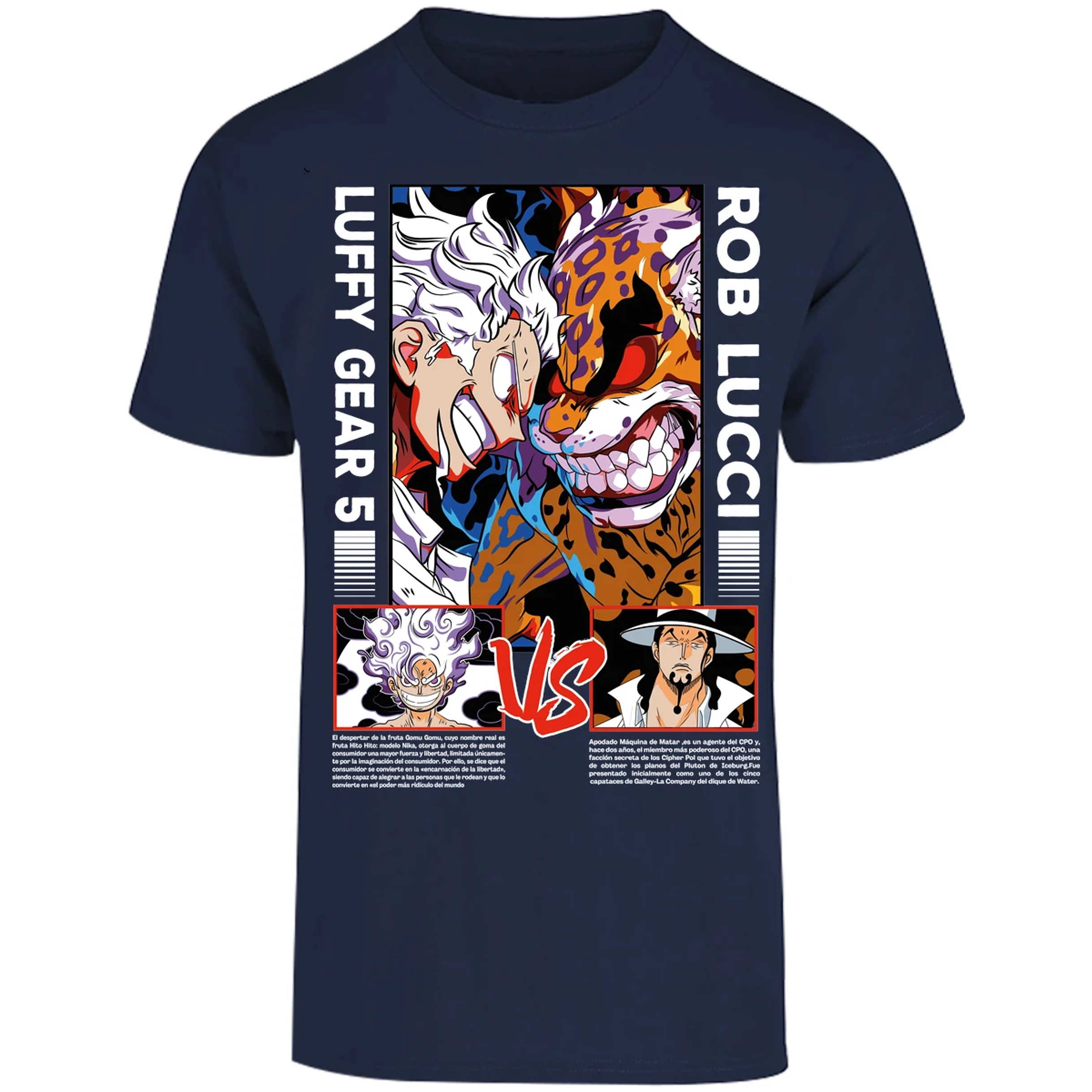 Playera One Piece Luffy Vs Rob Lucci para Adulto 37