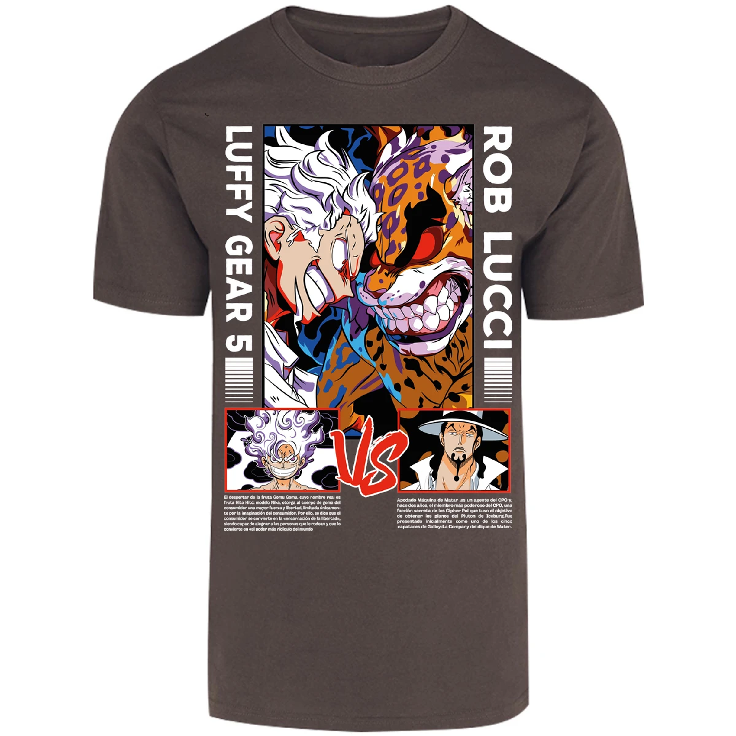 Playera One Piece Luffy Vs Rob Lucci para Adulto 33