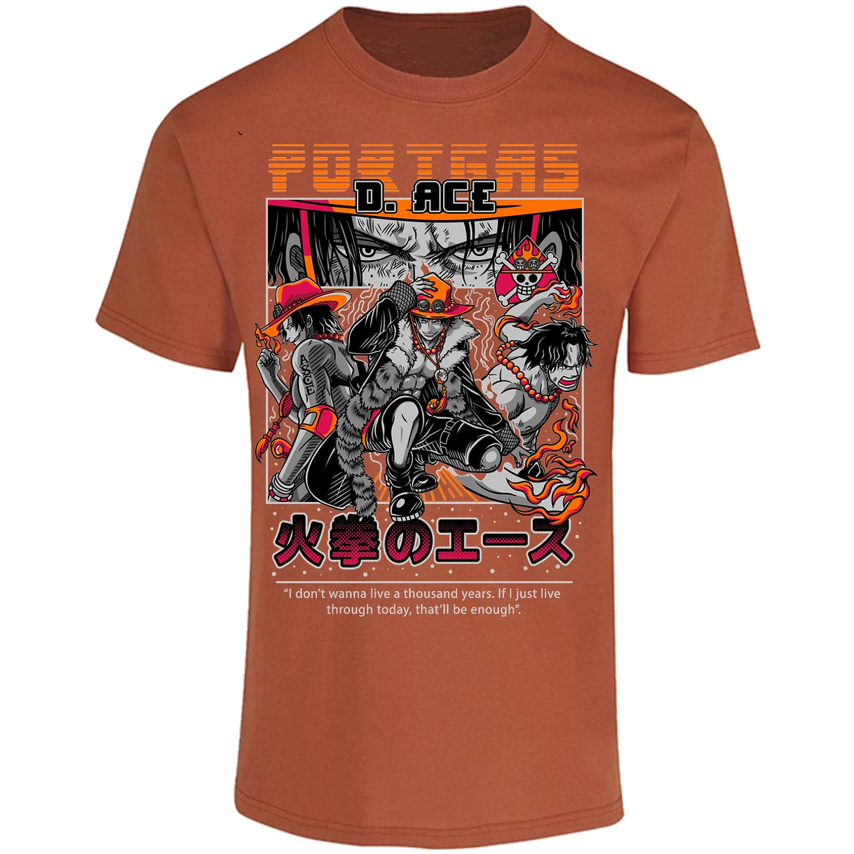 Playera One Piece Portgas para Adulto 48