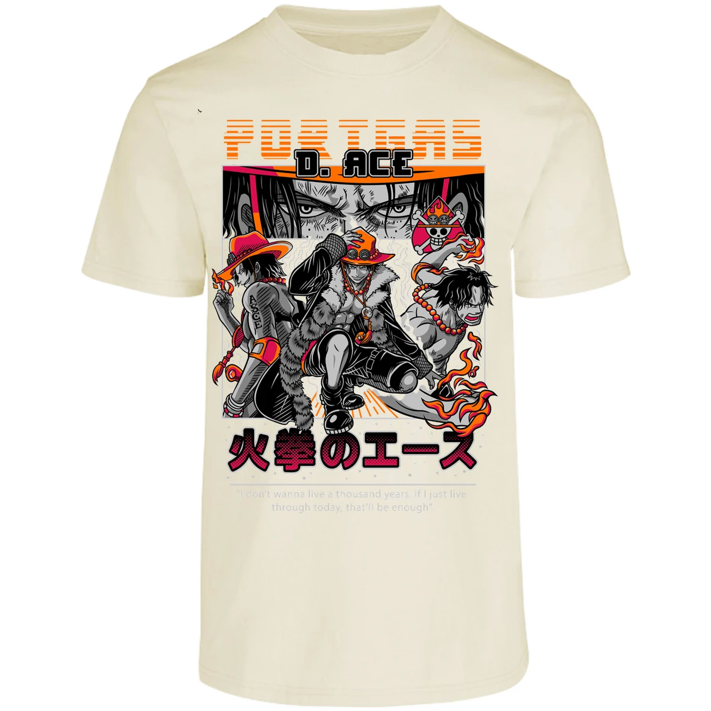 Playera One Piece Portgas para Adulto 32