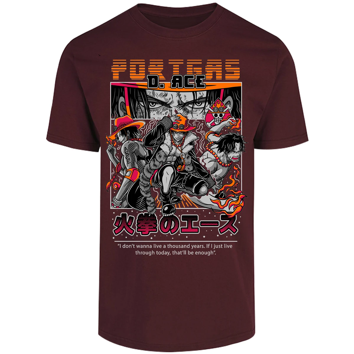 Playera One Piece Portgas para Adulto 6