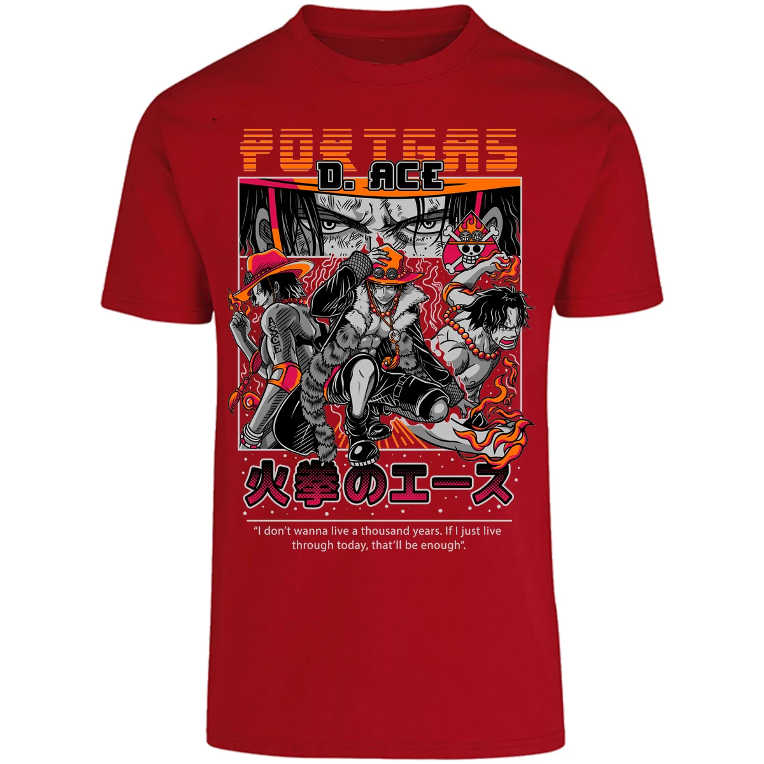 Playera One Piece Portgas para Adulto 10