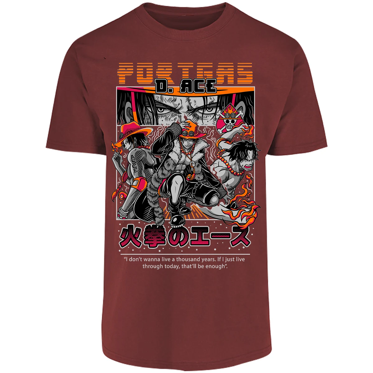 Playera One Piece Portgas para Adulto 12