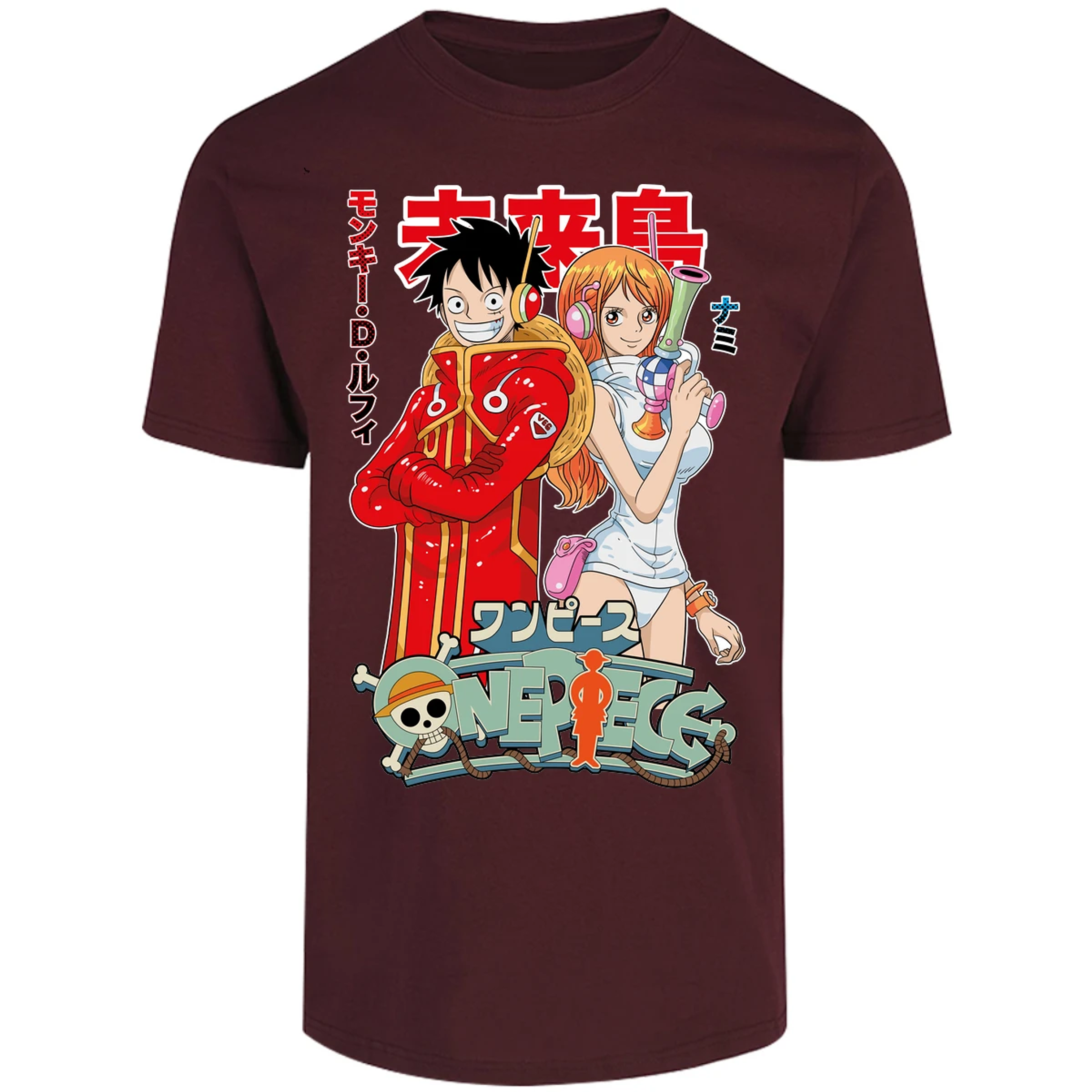 Playera One Piece Luffy Y Nami Egghead para Adulto 18