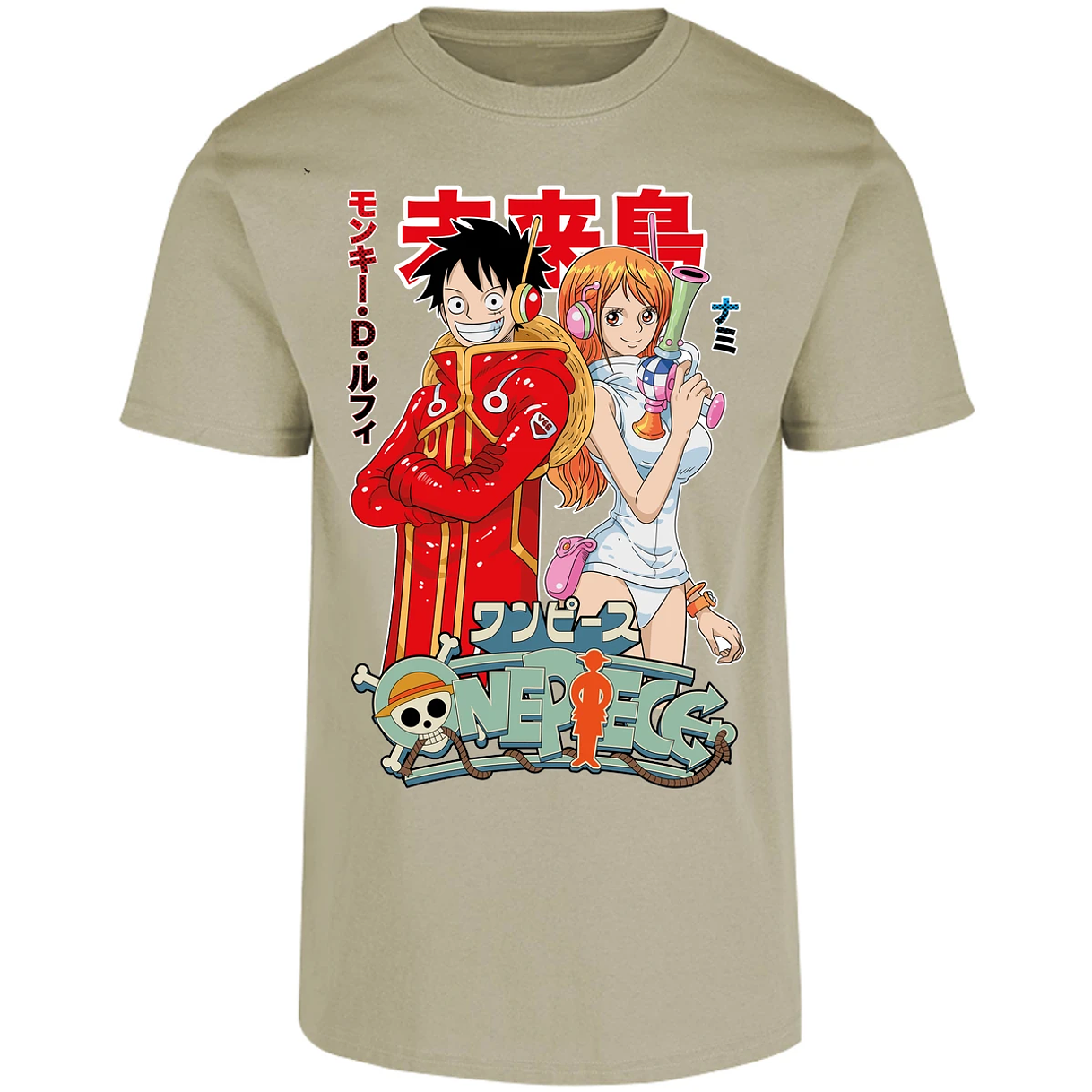 Playera One Piece Luffy Y Nami Egghead para Adulto 17
