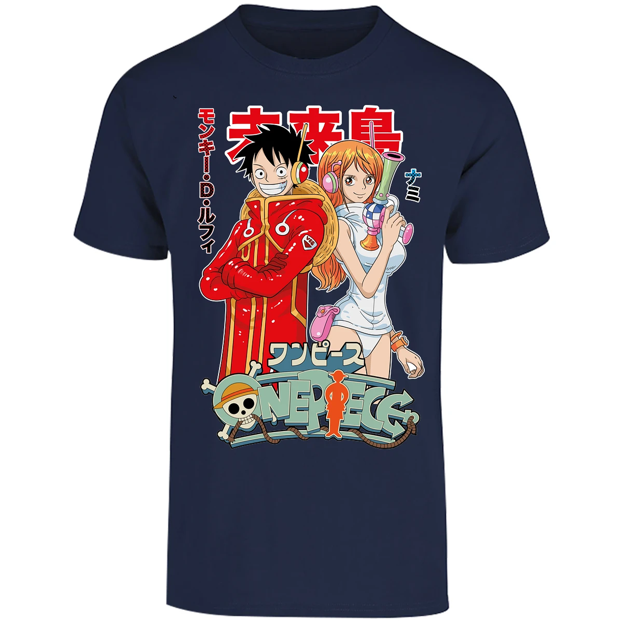 Playera One Piece Luffy Y Nami Egghead para Adulto 3