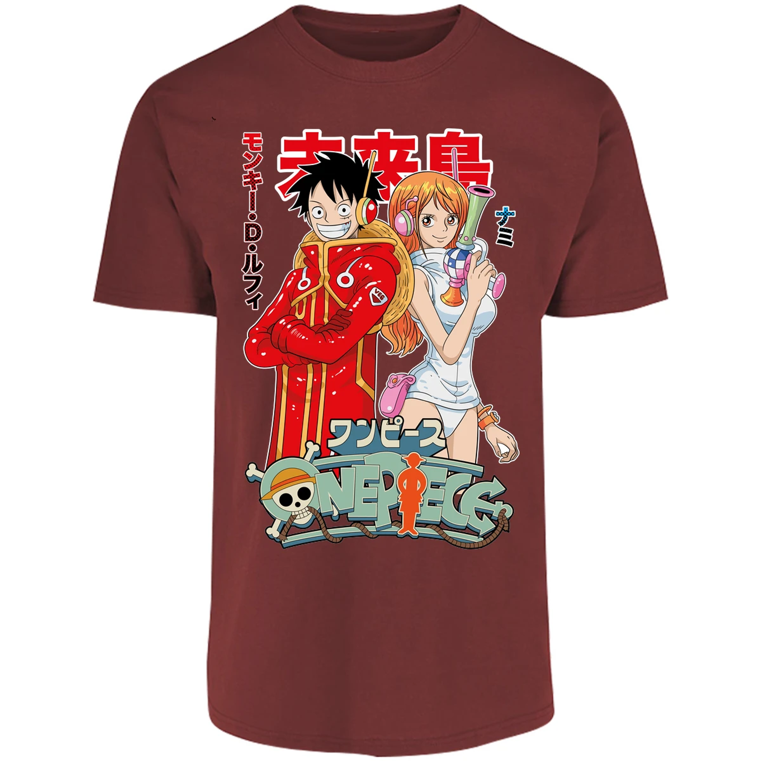 Playera One Piece Luffy Y Nami Egghead para Adulto 25