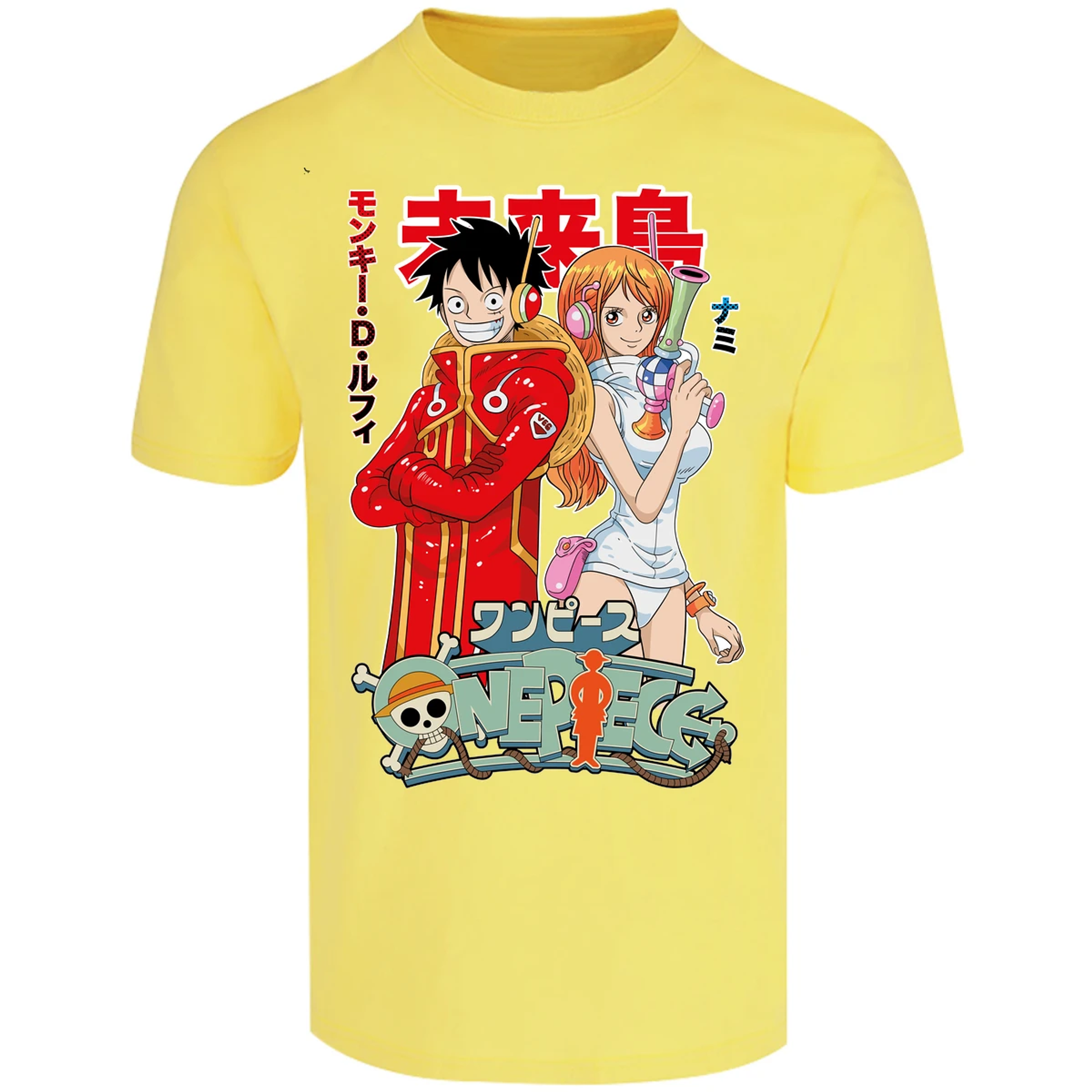 Playera One Piece Luffy Y Nami Egghead para Adulto 9