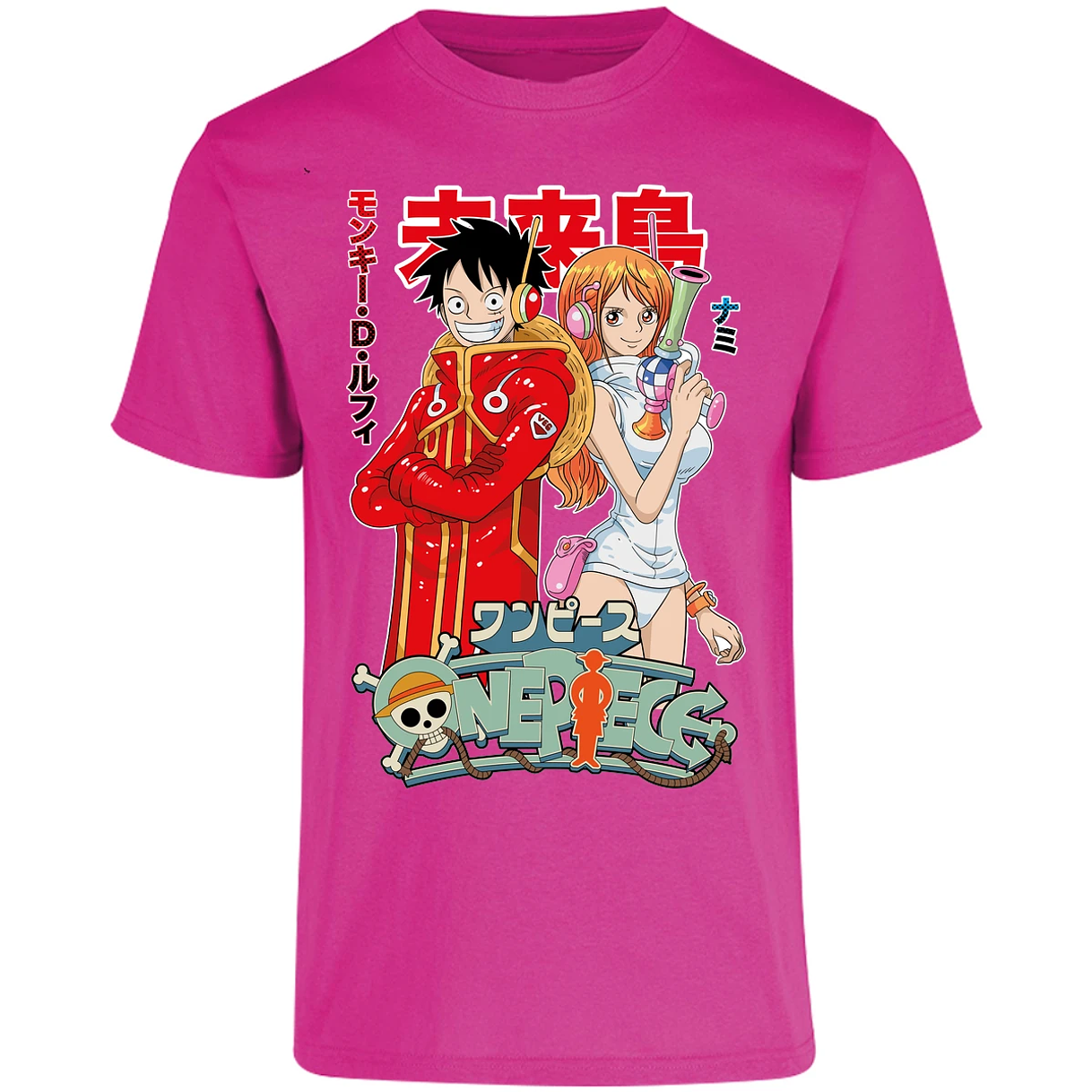 Playera One Piece Luffy Y Nami Egghead para Adulto 23