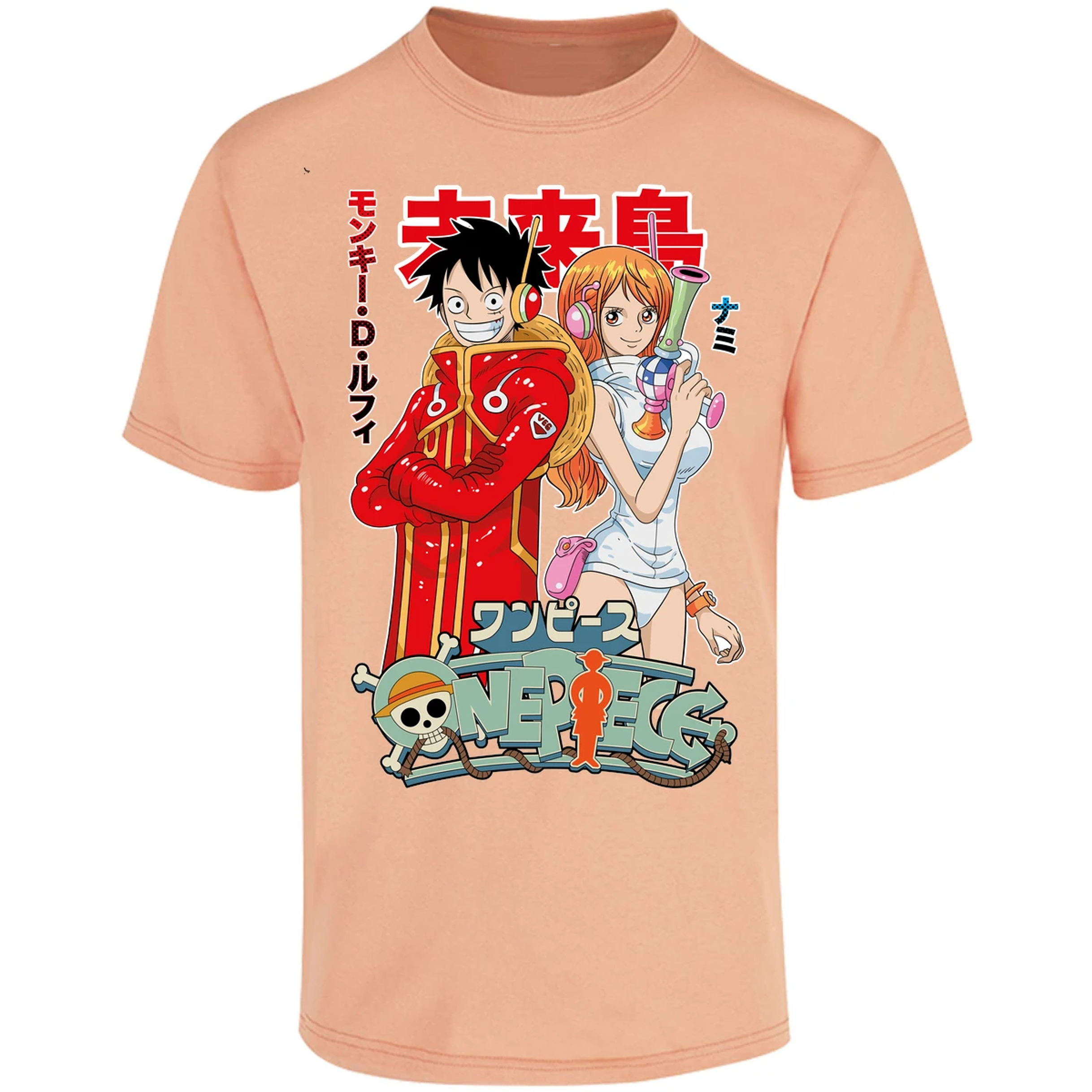 Playera One Piece Luffy Y Nami Egghead para Adulto 33