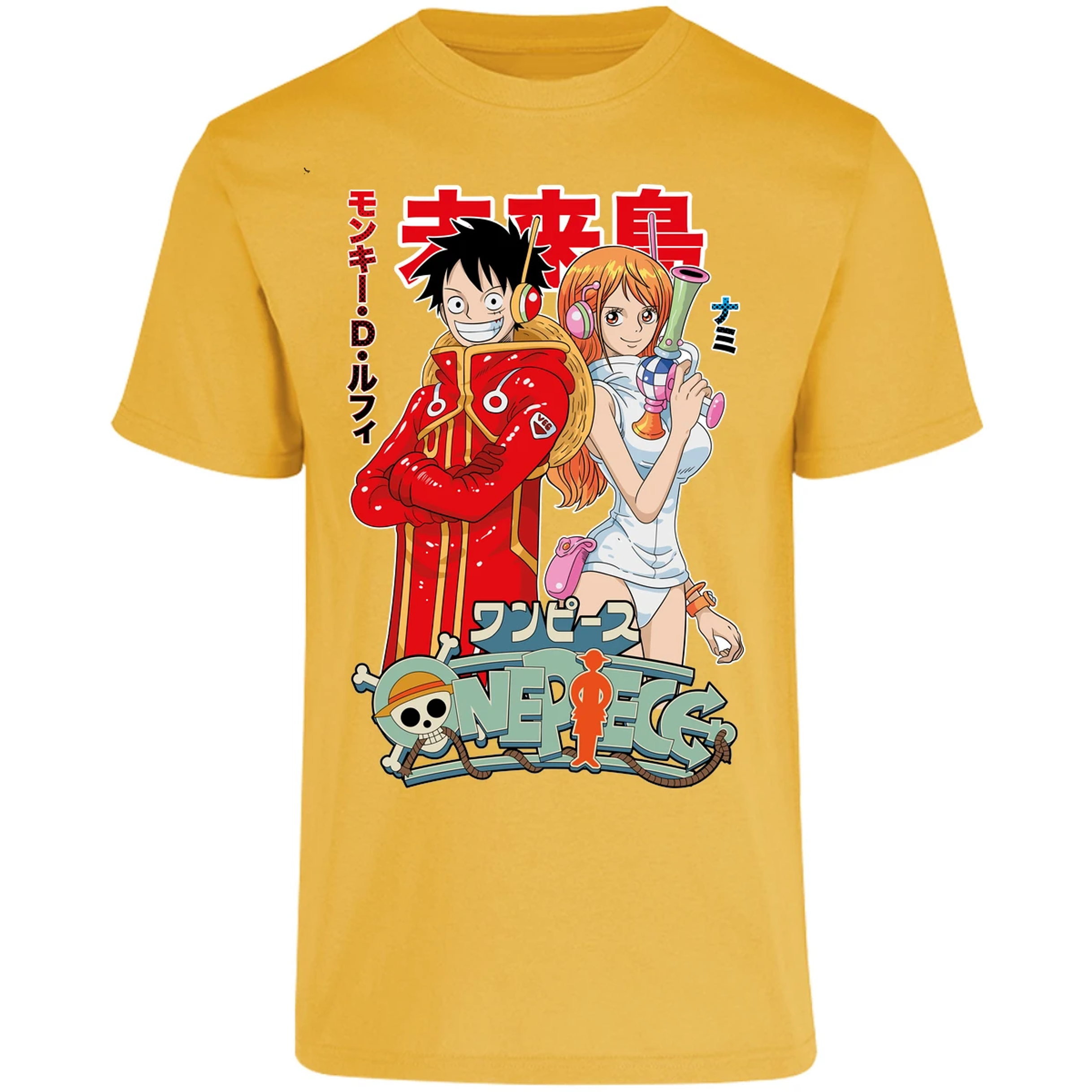 Playera One Piece Luffy Y Nami Egghead para Adulto 7