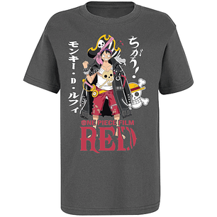Playera One Piece Luffy Film Red para Niño
