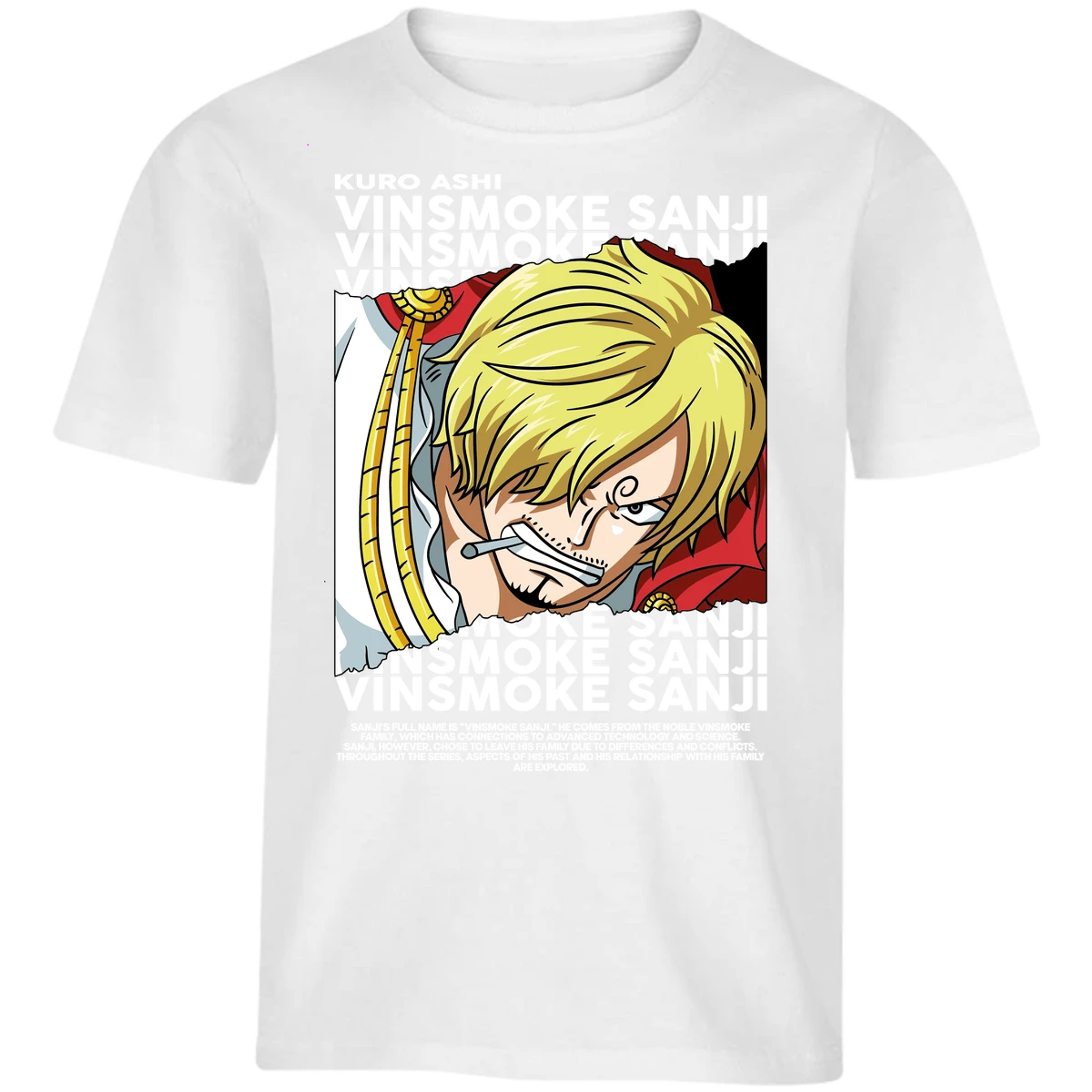 Playera One Piece Sanji Text para Niño 2