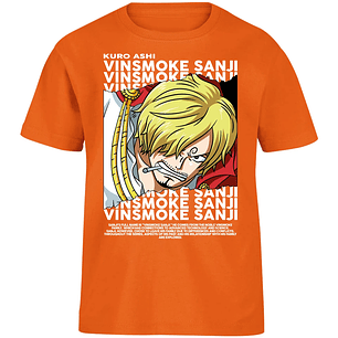 Playera One Piece Sanji Text para Niño