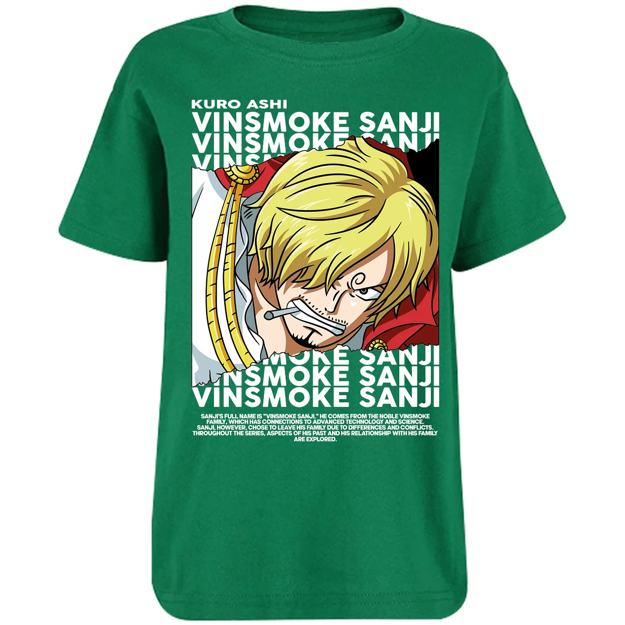 Playera One Piece Sanji Text para Niño 3