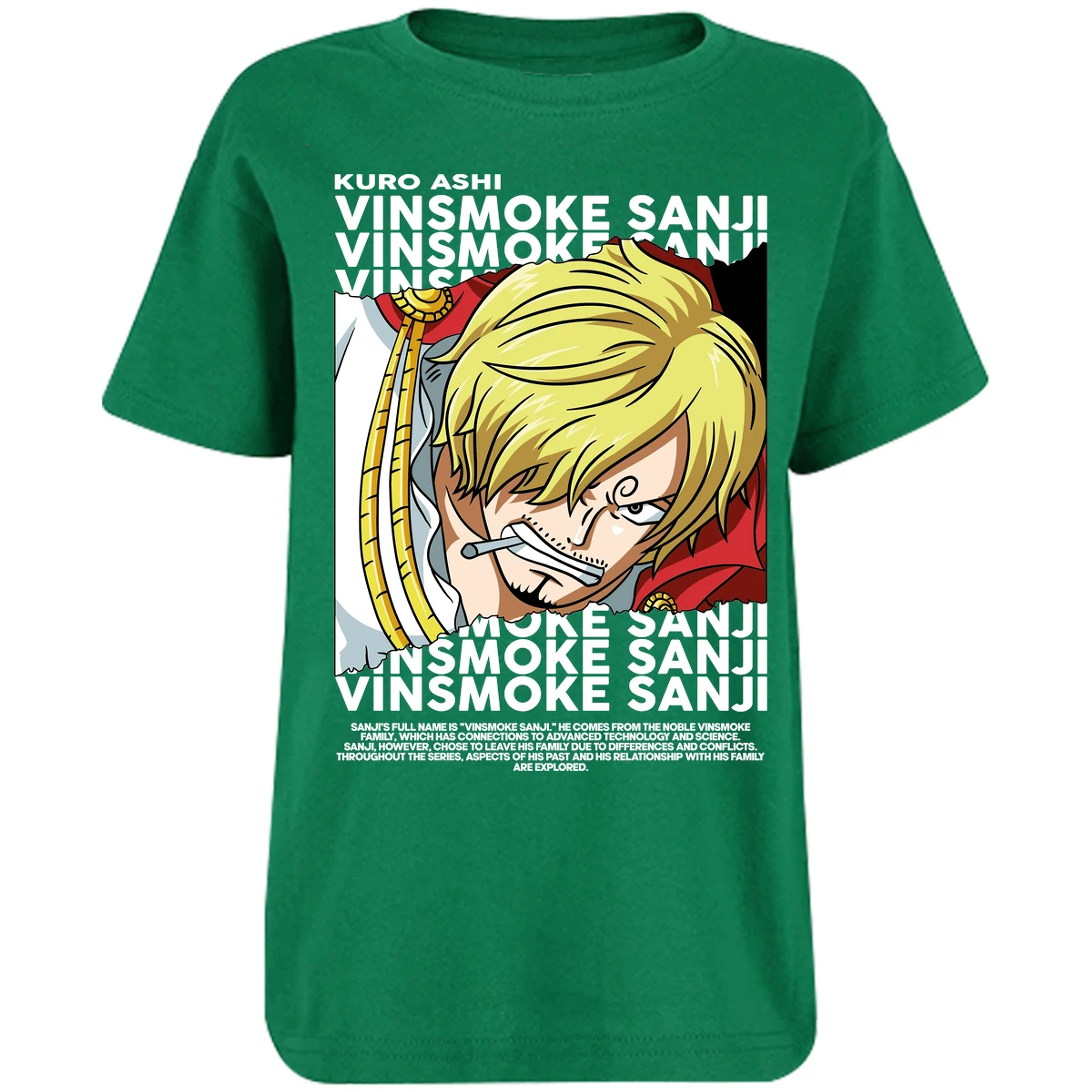 Playera One Piece Sanji Text para Niño 3