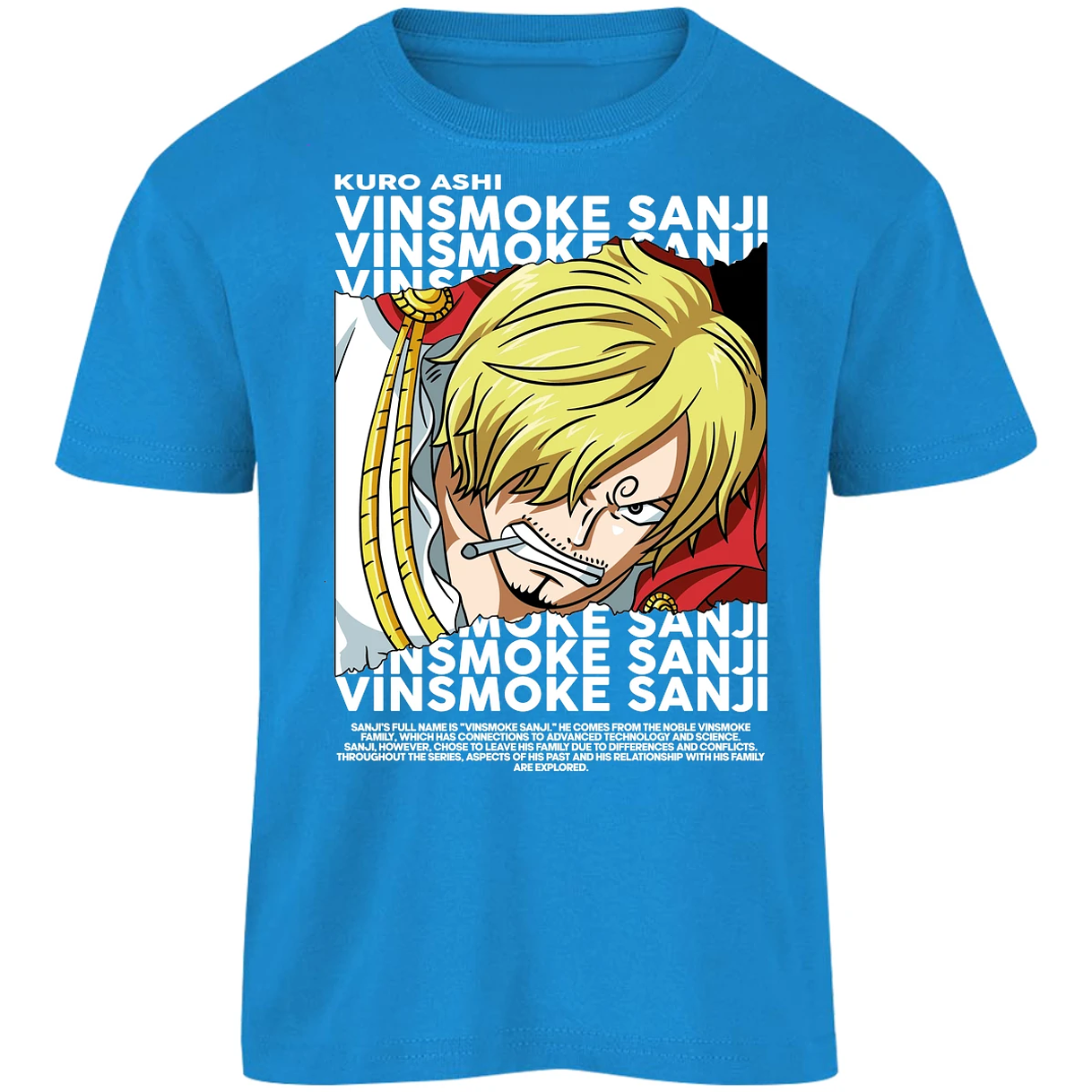 Playera One Piece Sanji Text para Niño 4