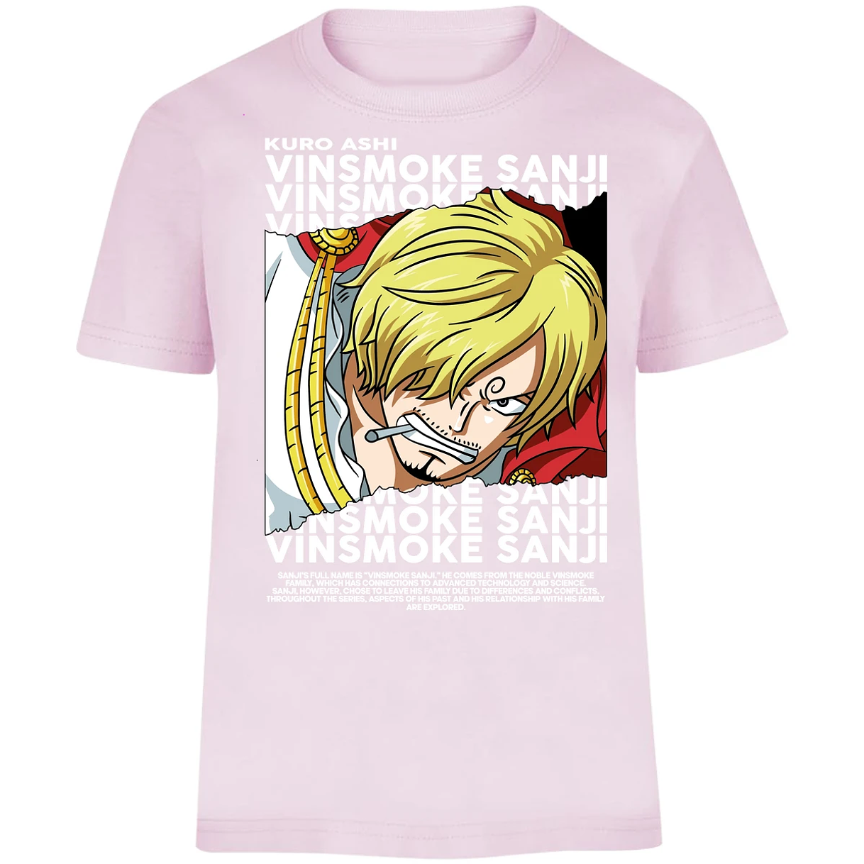 Playera One Piece Sanji Text para Niño 8